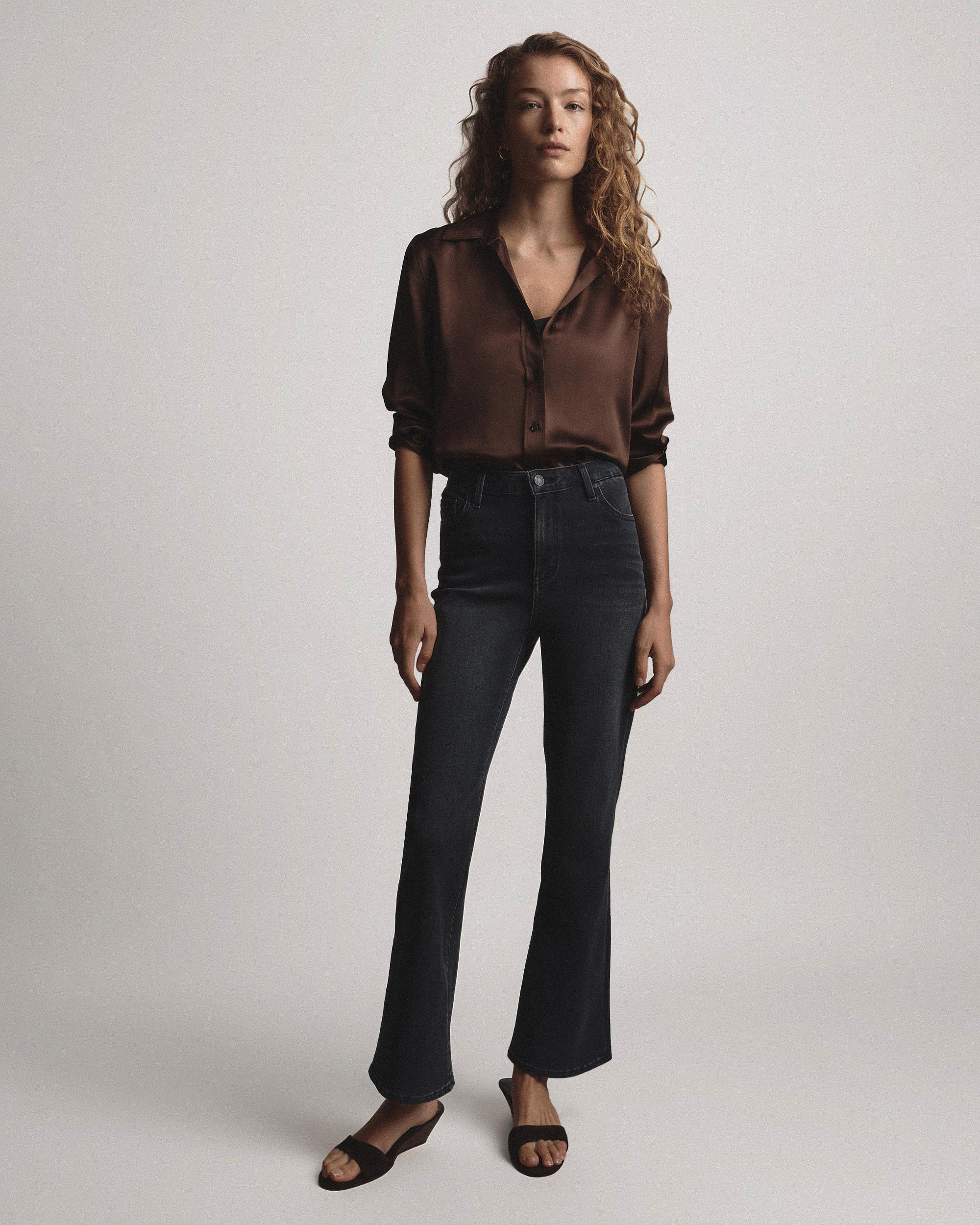 Quince | Women's Bella Stretch Kick Flare Jeans Organic Cotton Product Image