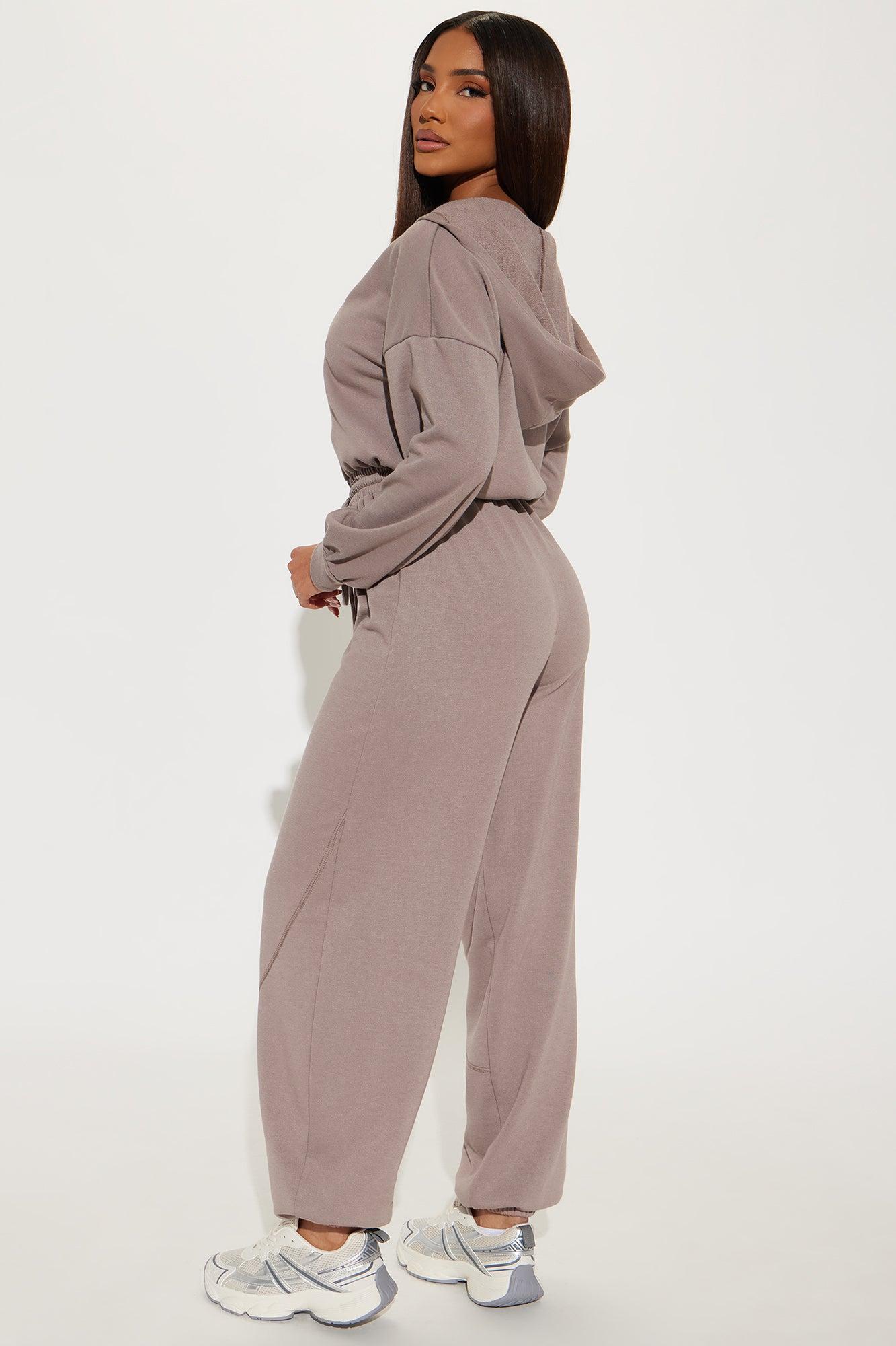 Valerie French Terry Jumpsuit - Mocha Product Image