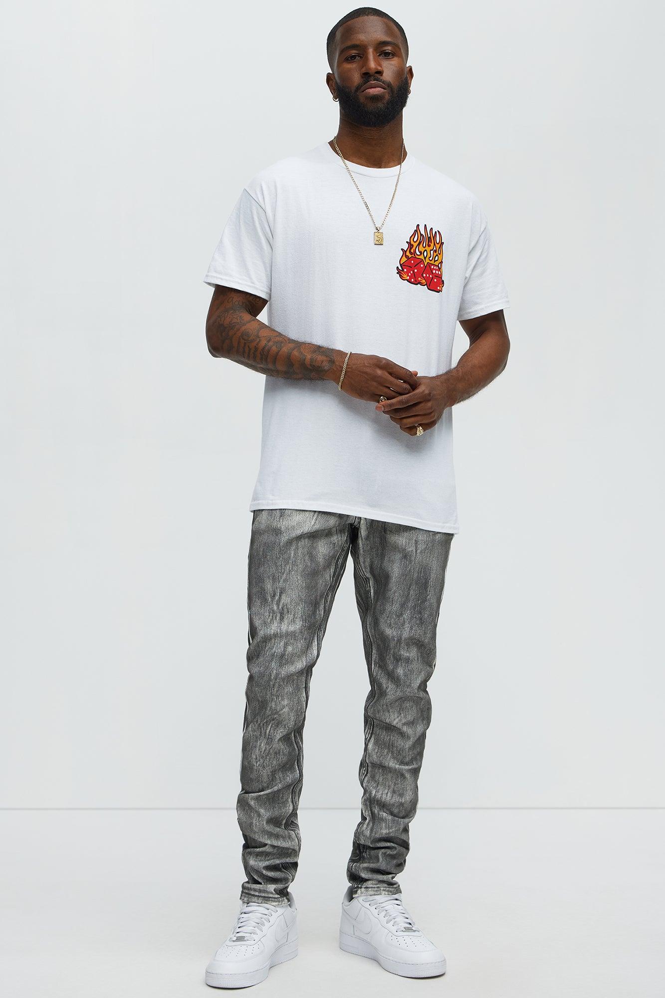 Stick Around Stacked Skinny Jeans - Grey/Smoke Male Product Image