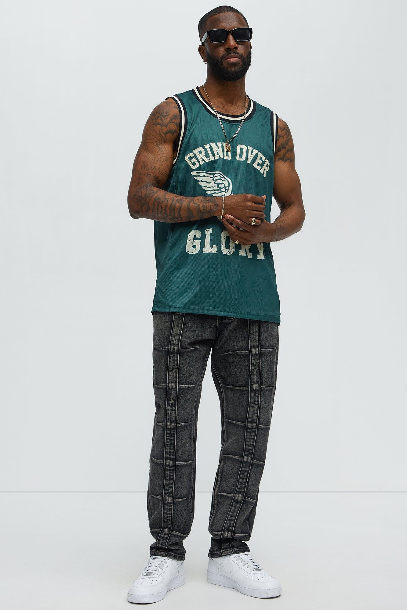 Basketball Jersey Grind Over Glory Tank Top - Green Male Product Image