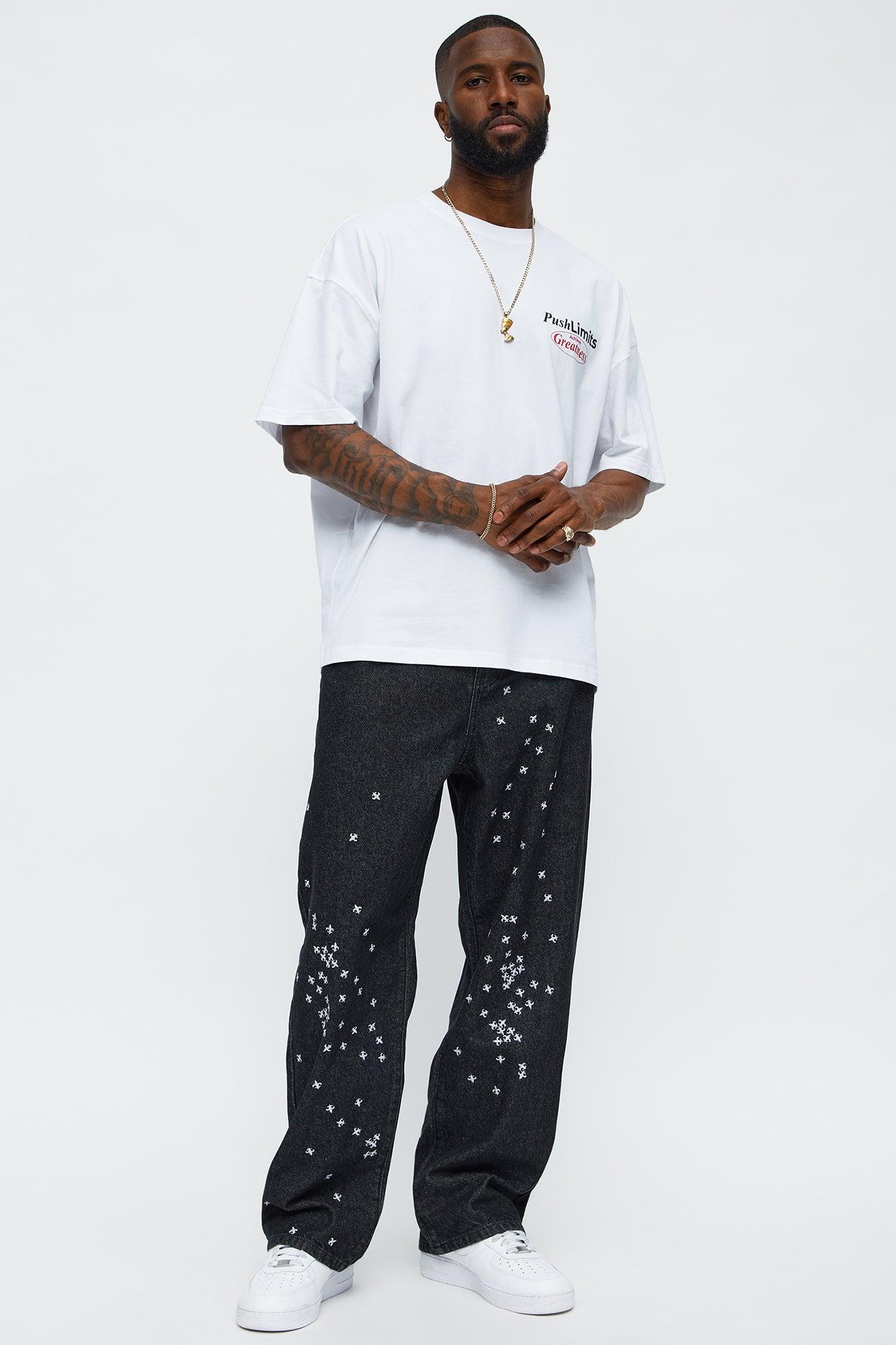 Push Limits Oversized Short Sleeve Tee - White Male Product Image