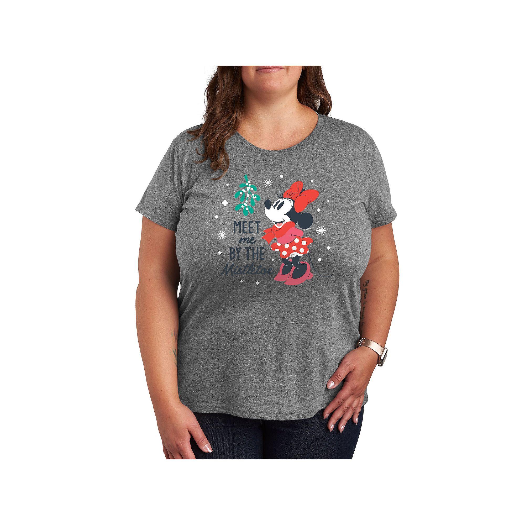 Disney's Minnie Mouse Plus Mistletoe Graphic Tee, Women's,  Product Image