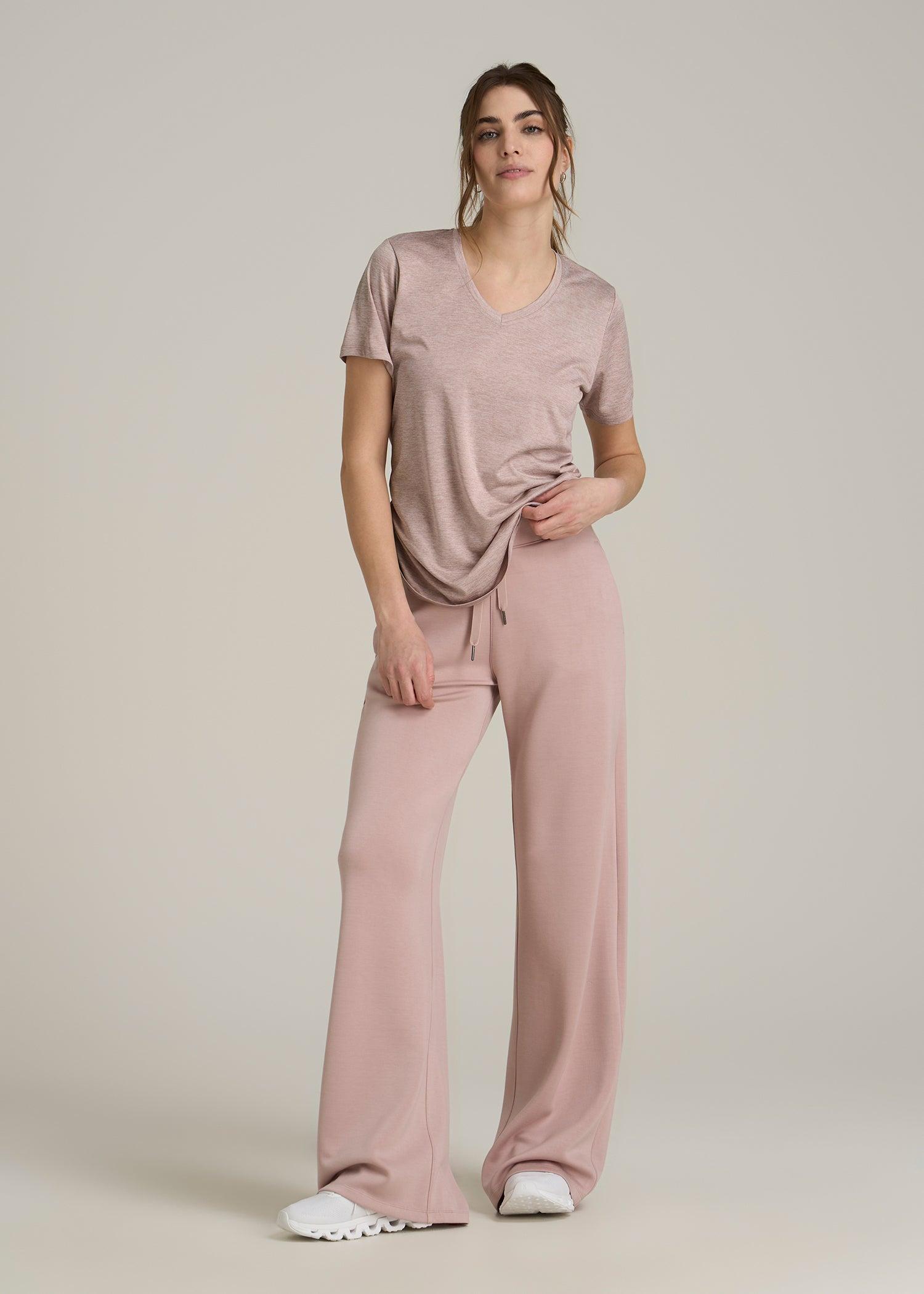 Short Sleeve Active V Neck T-Shirt for Tall Women in Desert Rose Mix Female Product Image