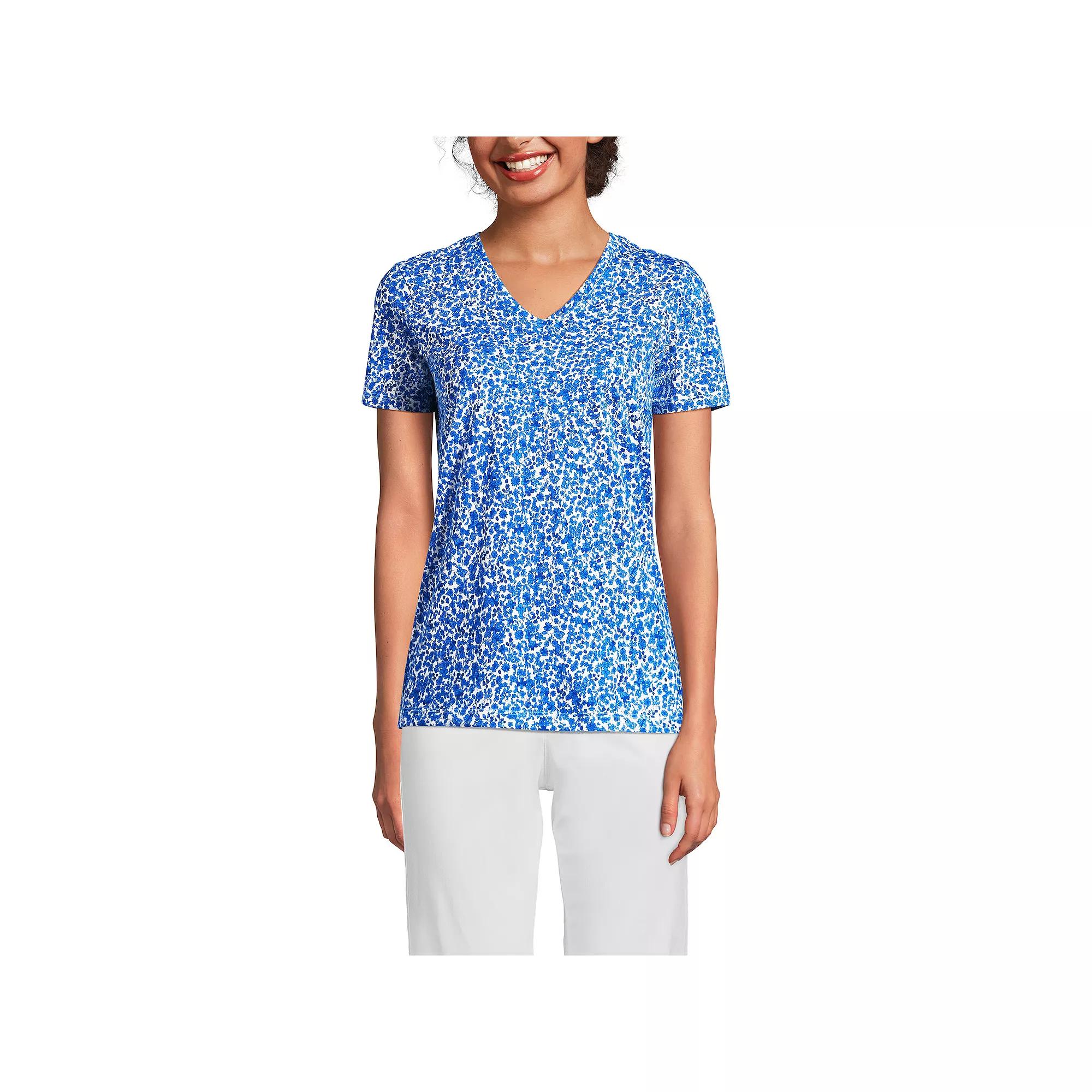 Women's Lands' End Relaxed-Fit Supima Cotton V-Neck Tee,  Product Image