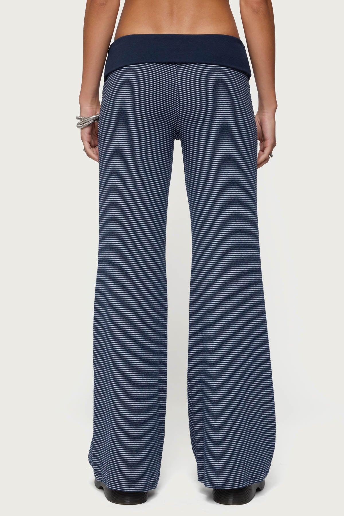 Amarna Striped Fold Over Pants Product Image