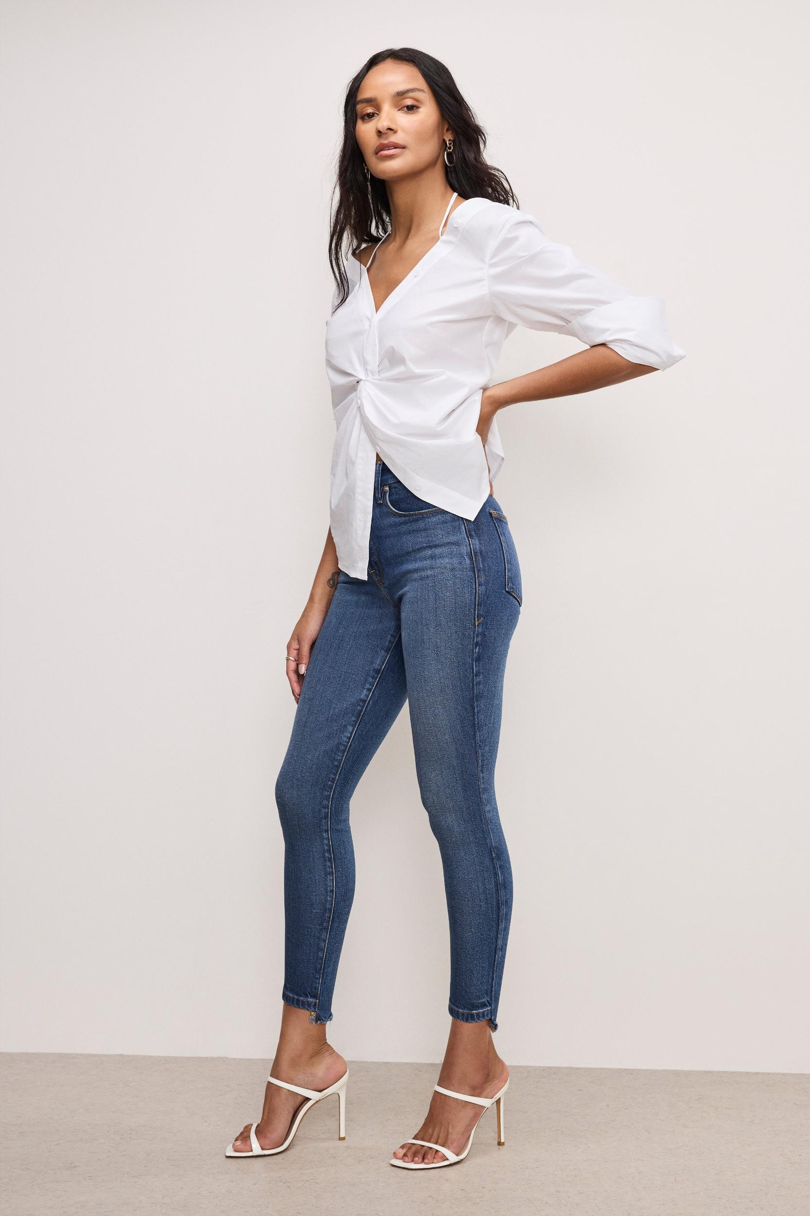 SOFT TECH GOOD WAIST SKINNY CROPPED JEANS | INDIGO839 Product Image