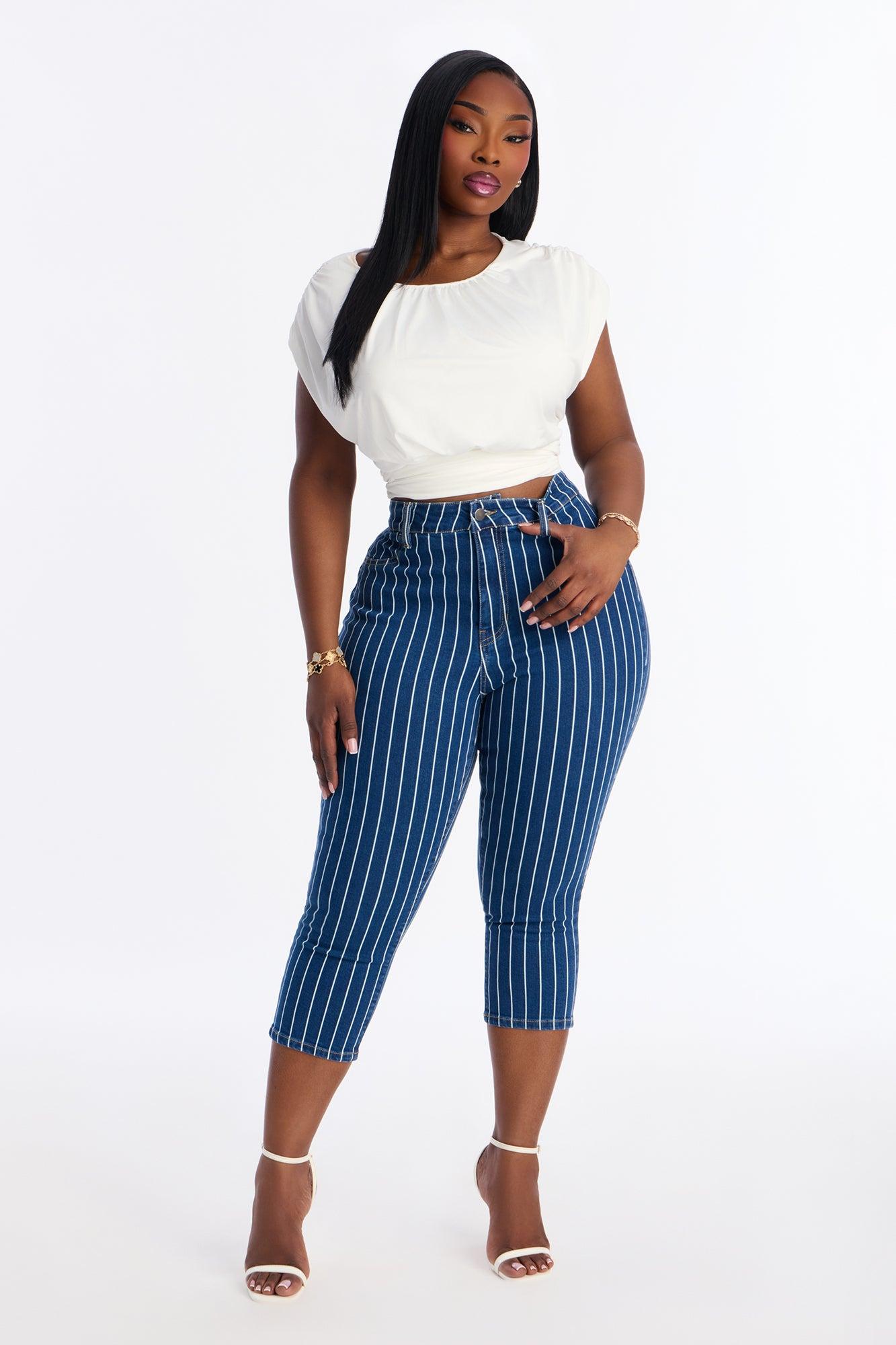 Crossed The Line Skinny Capri Jeans - Dark Wash Female Product Image