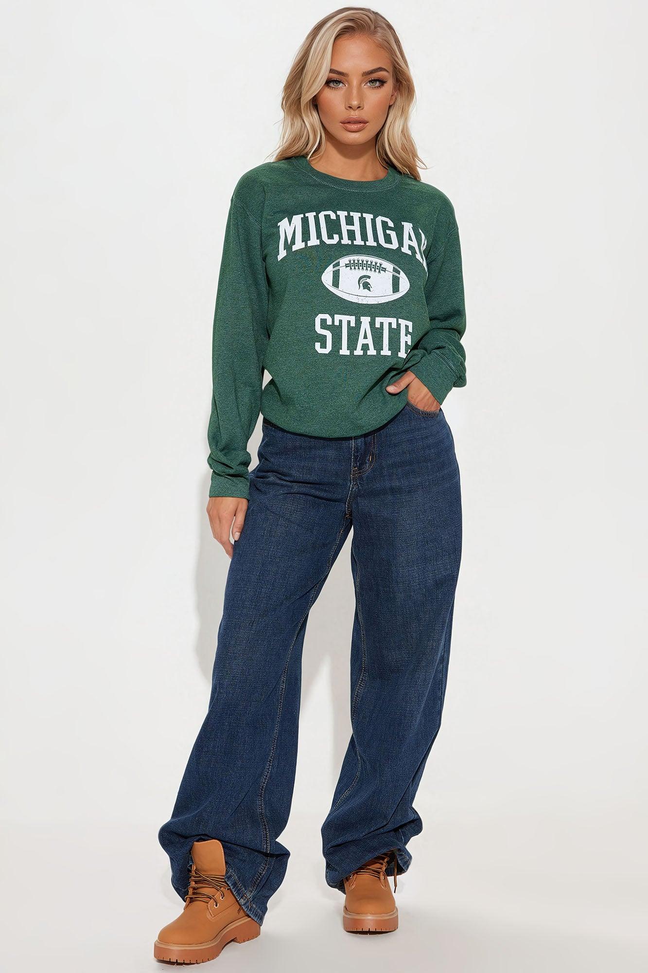 Michigan State Crew Neck Sweatshirt - Green Product Image