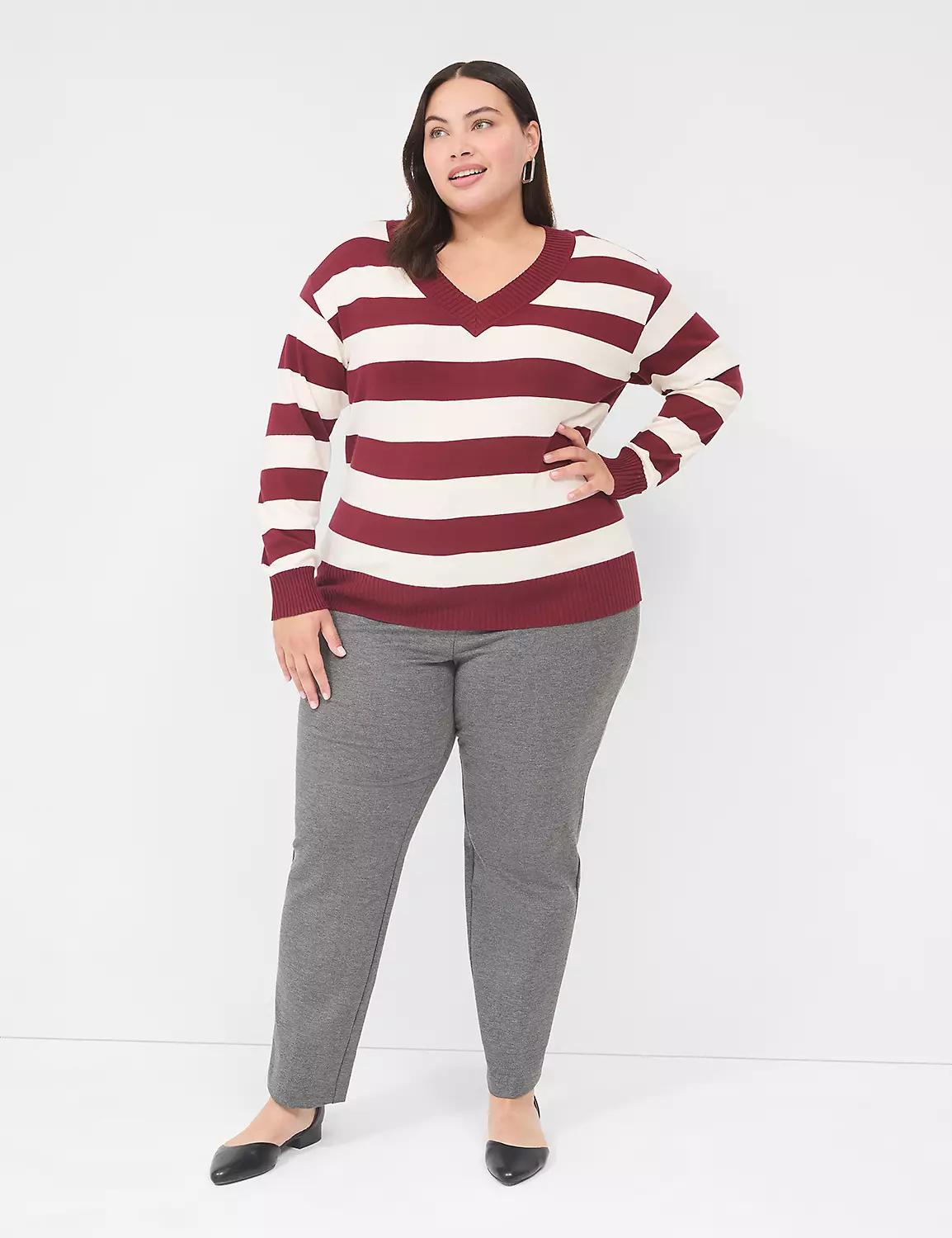 Long-Sleeve V-Neck Sweater Product Image