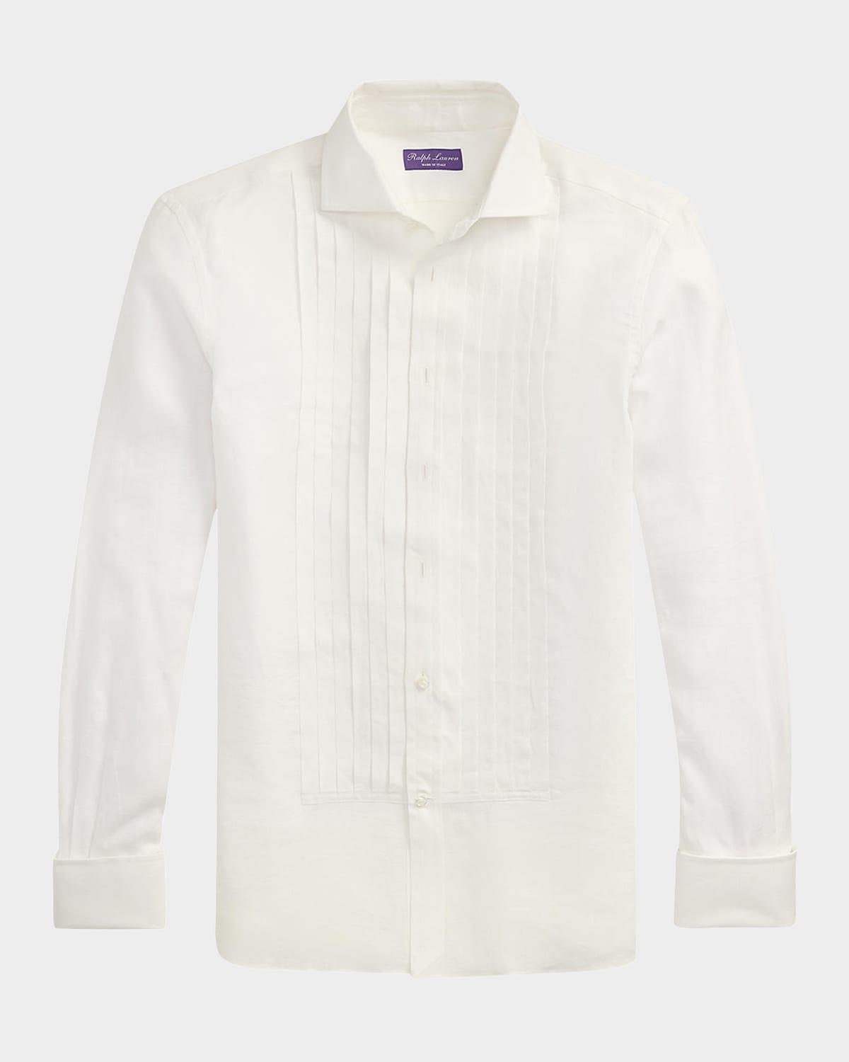 Men's NM X RL French Cuff Linen Tuxedo Shirt Product Image