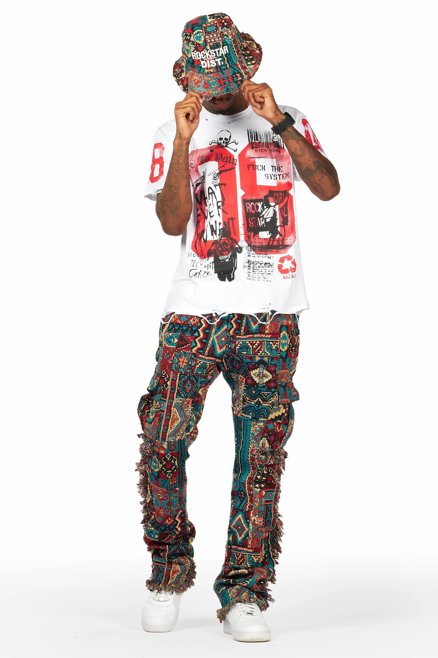 Grill White Graphic Oversized T-Shirt Male Product Image