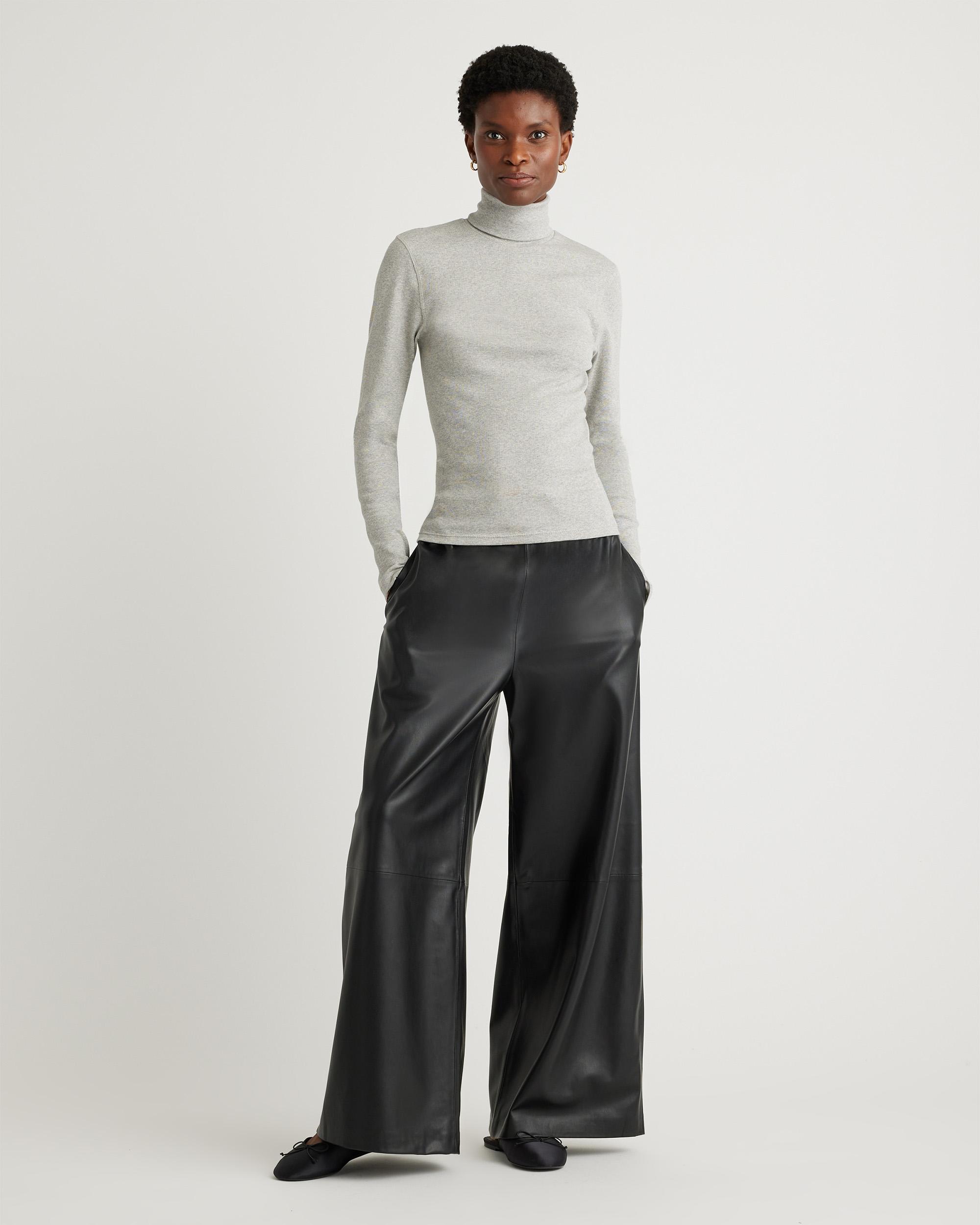 Quince | Women's Micro-Rib Turtleneck Sweater Organic Cotton Product Image