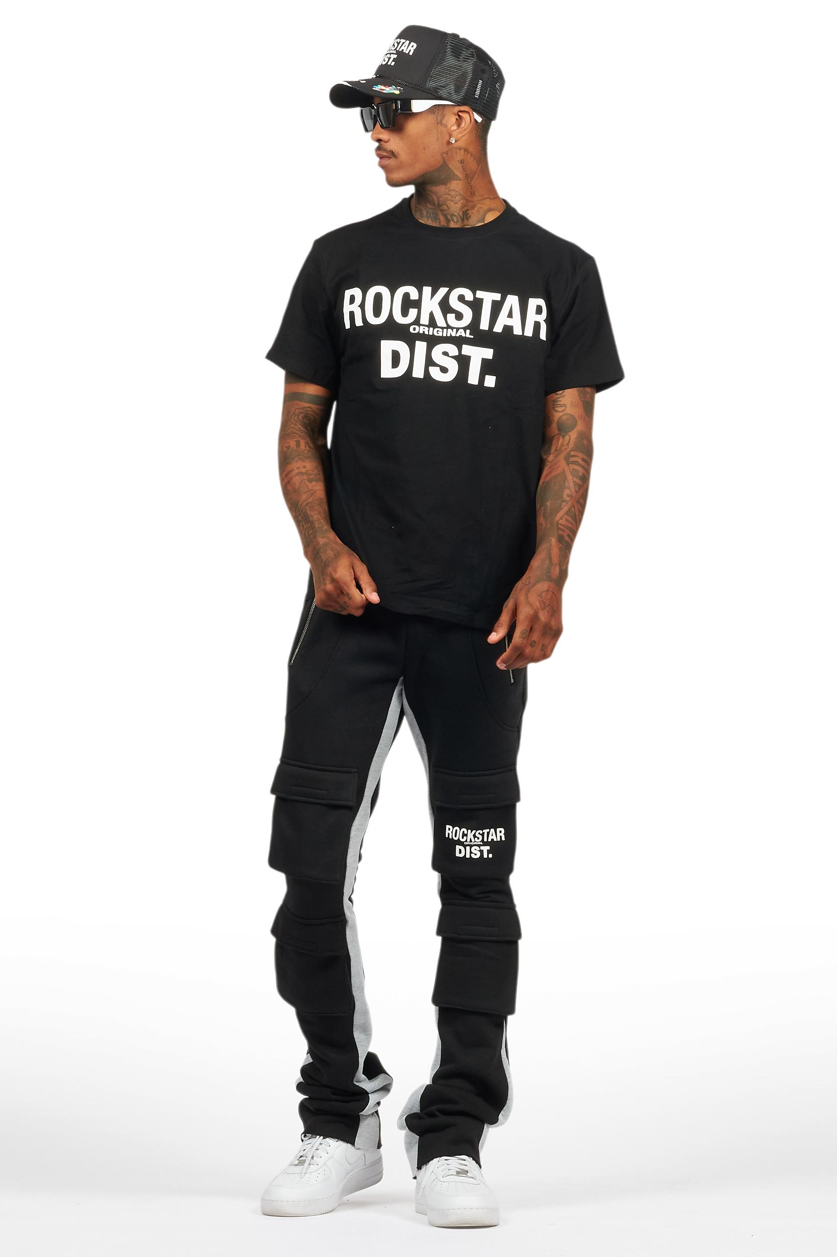 Antoon Black T-Shirt/Stacked Flare Track Set Male Product Image