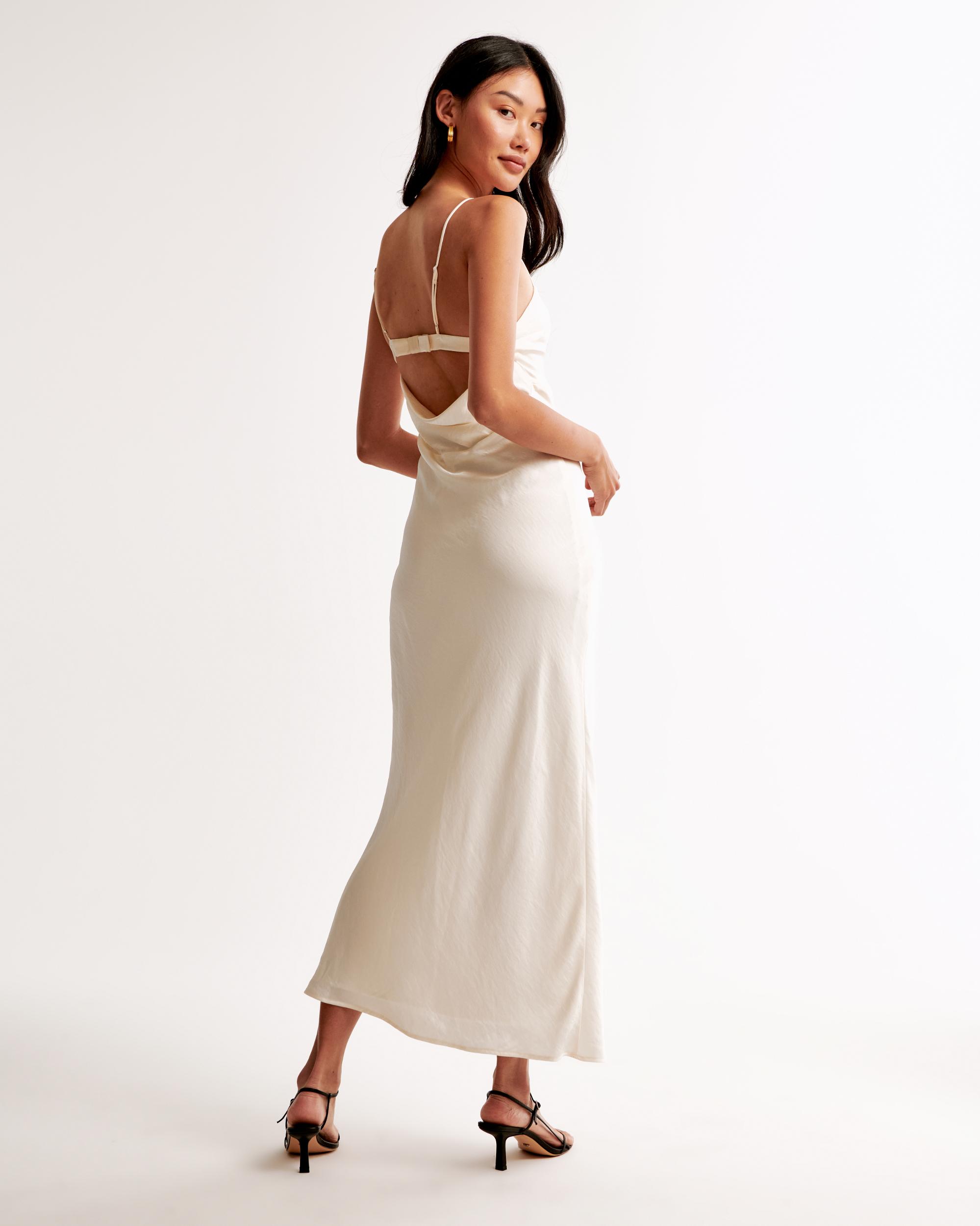 The A&F Julia Slip Cowl Back-Bow Maxi Dress Product Image