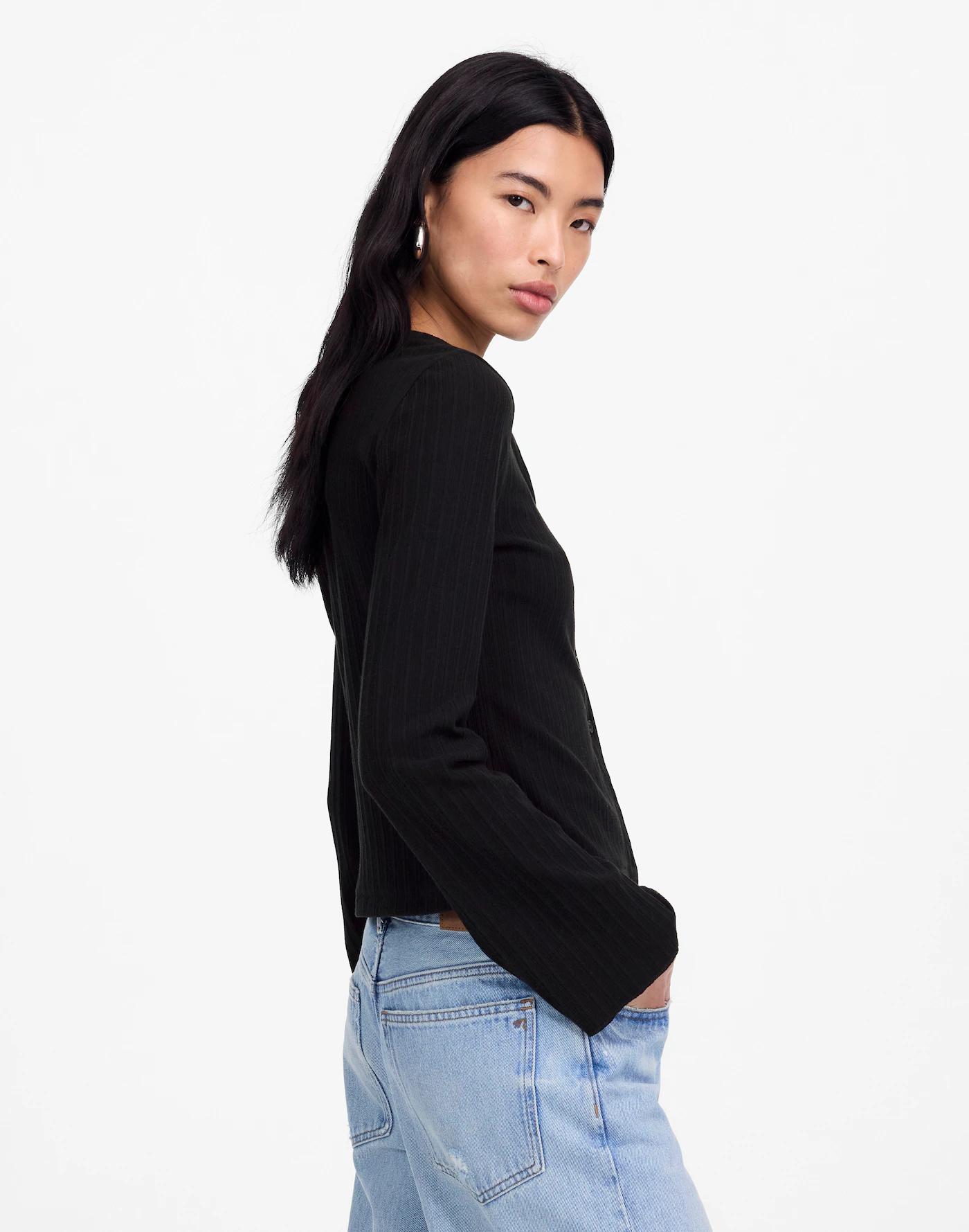 Flared-Sleeve Cardigan Product Image