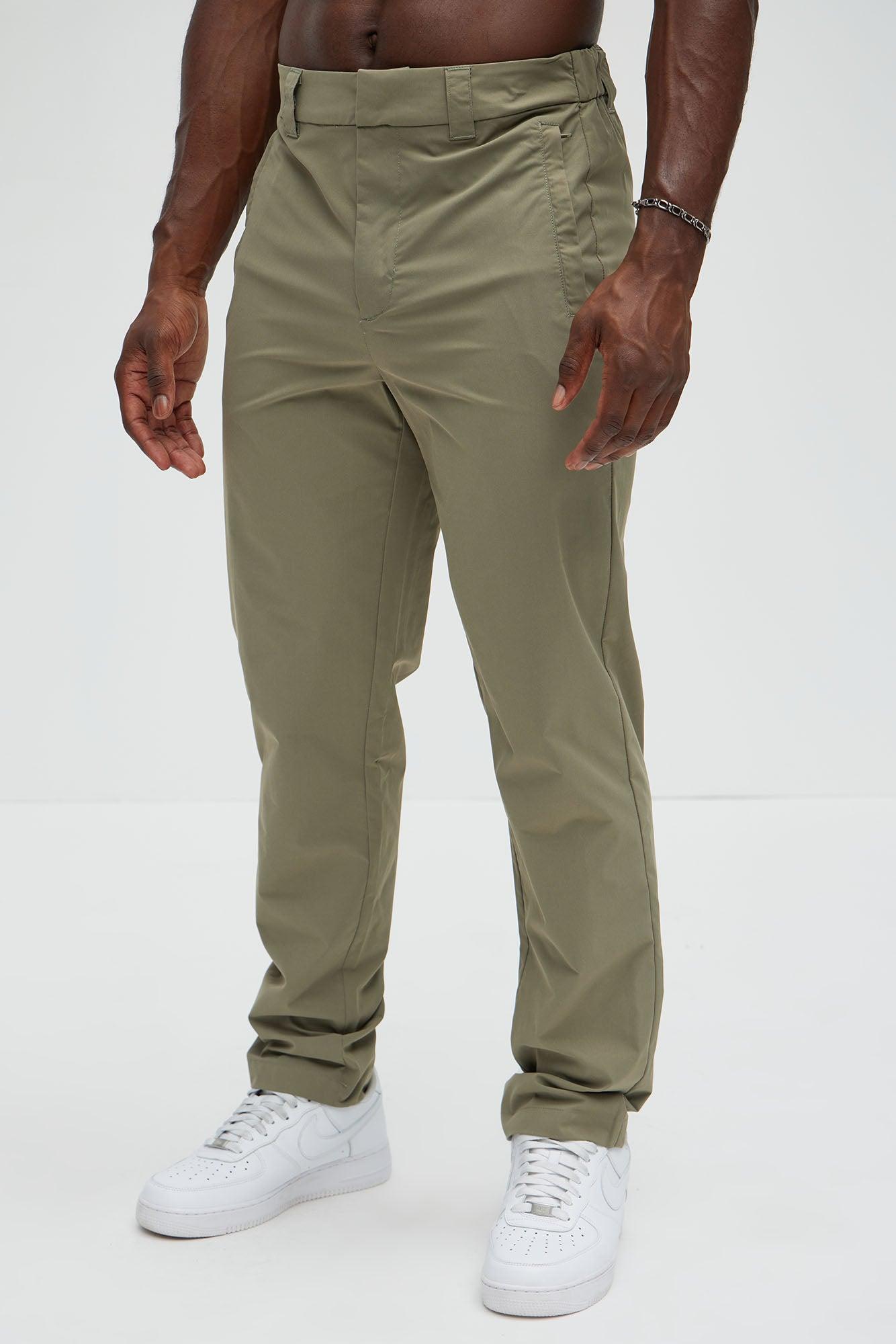 Ansel Hybrid Slim Commuter Pants - Olive Product Image