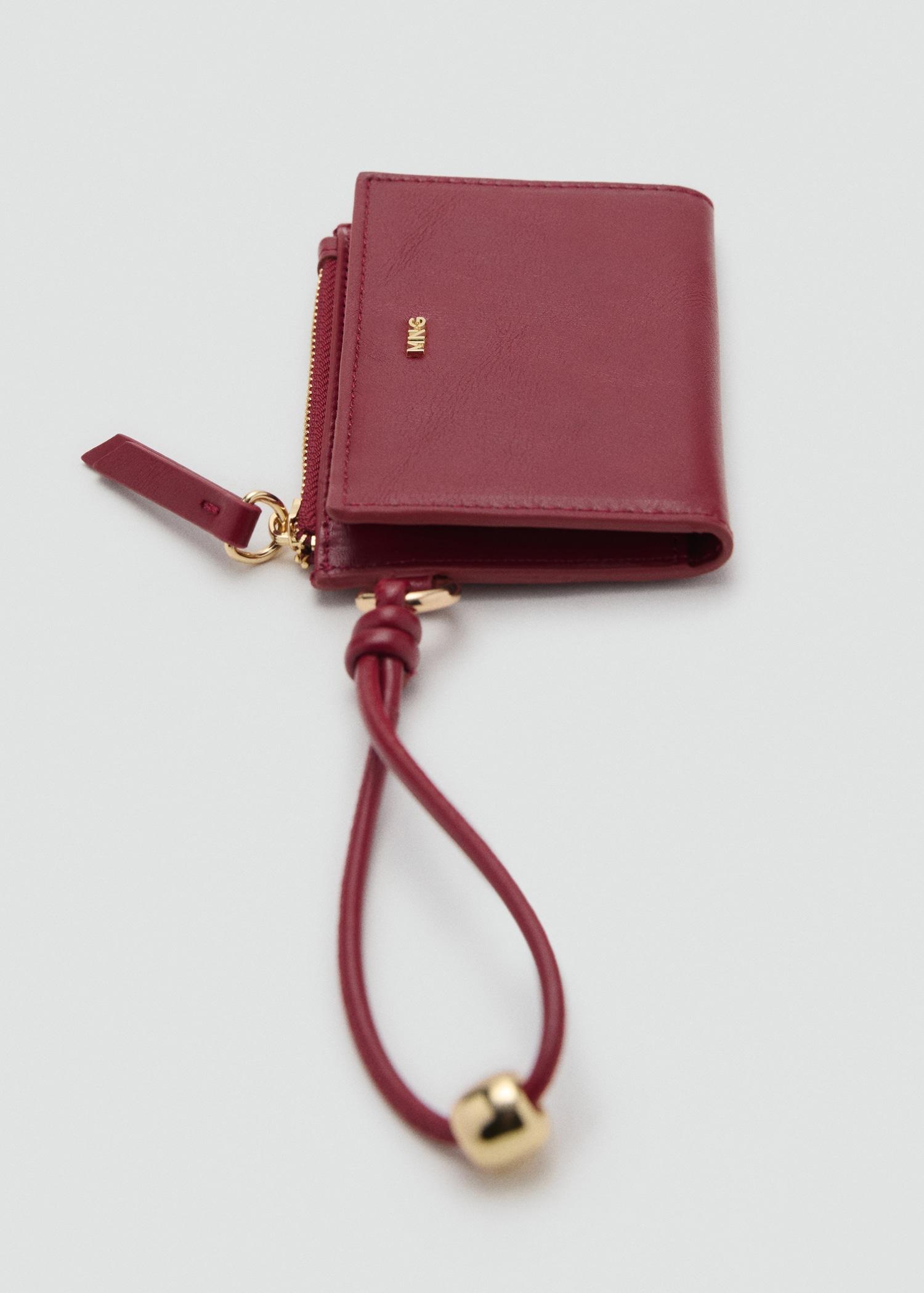 Leather-effect wallet with zipper - Women | MANGO USA Product Image