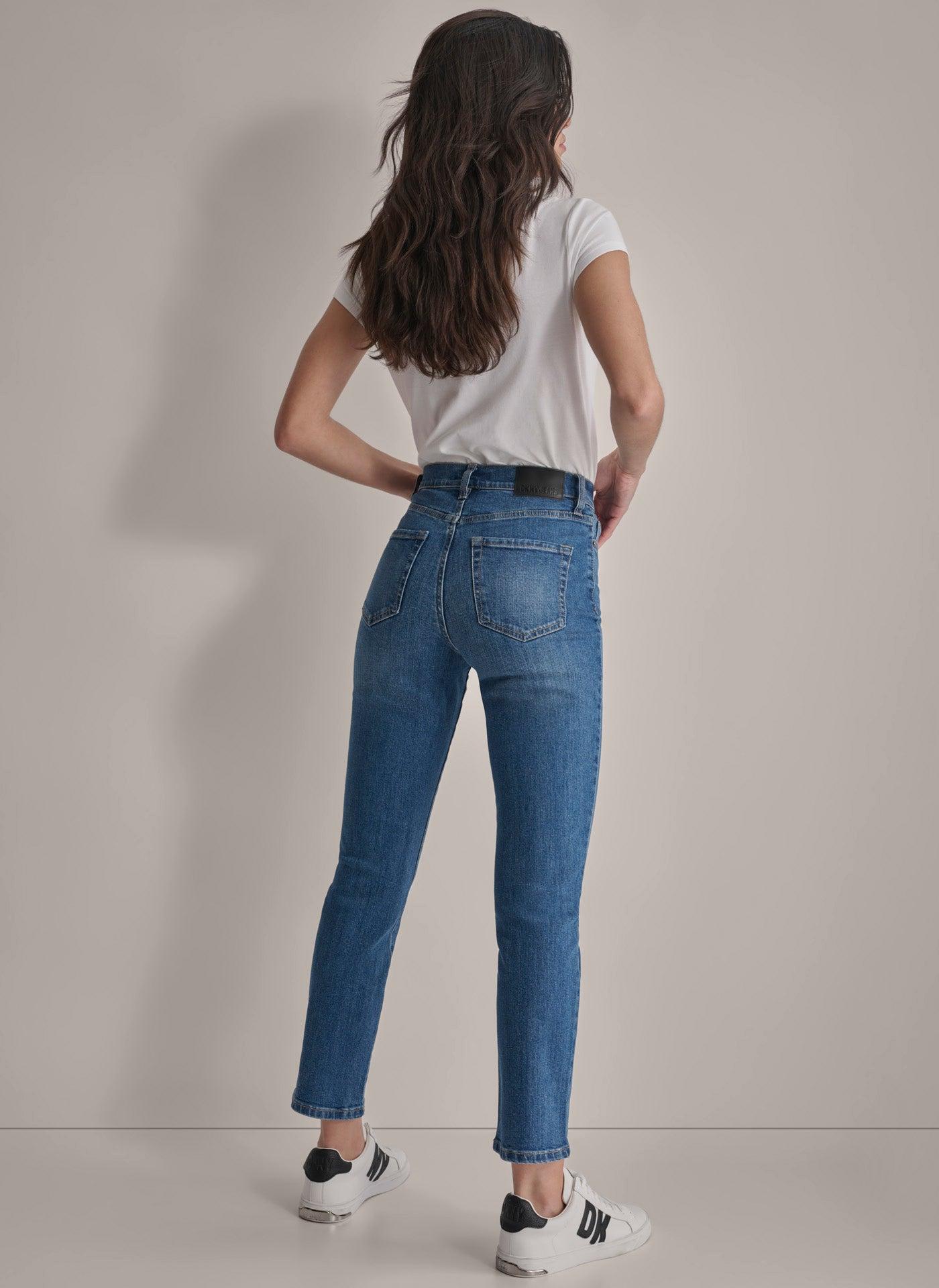 HIGH Rise Length SLIM STRAIGHT JEAN Product Image