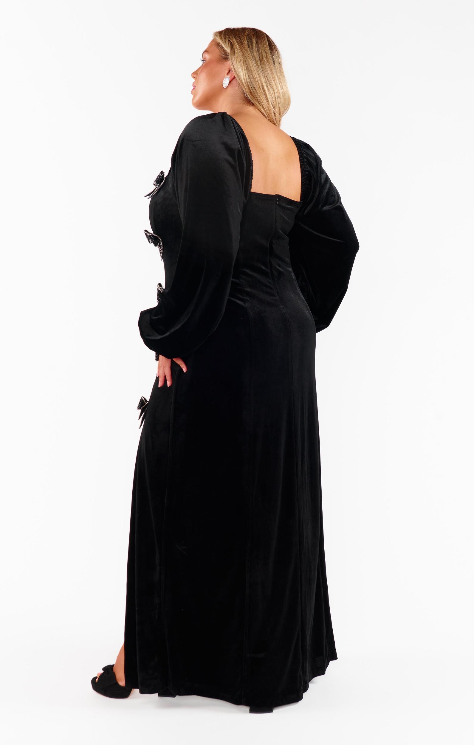 Eloise Dress ~ Velvet with Rhinestone Bows Product Image