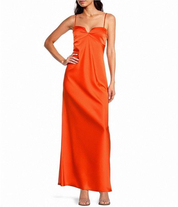 Gianni Bini Diana Satin Slip Sweethear Neck Dress Product Image