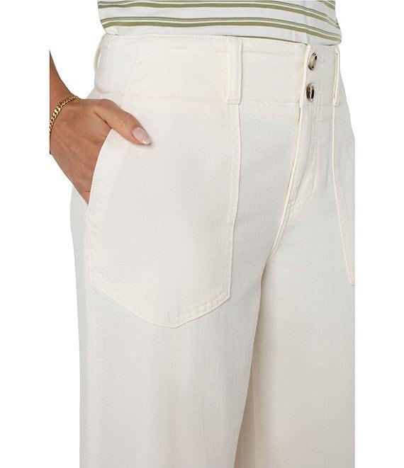 Liverpool Los Angeles Hannah Soft Denim Mid Rise Wide Flare Leg Utility Pants Product Image