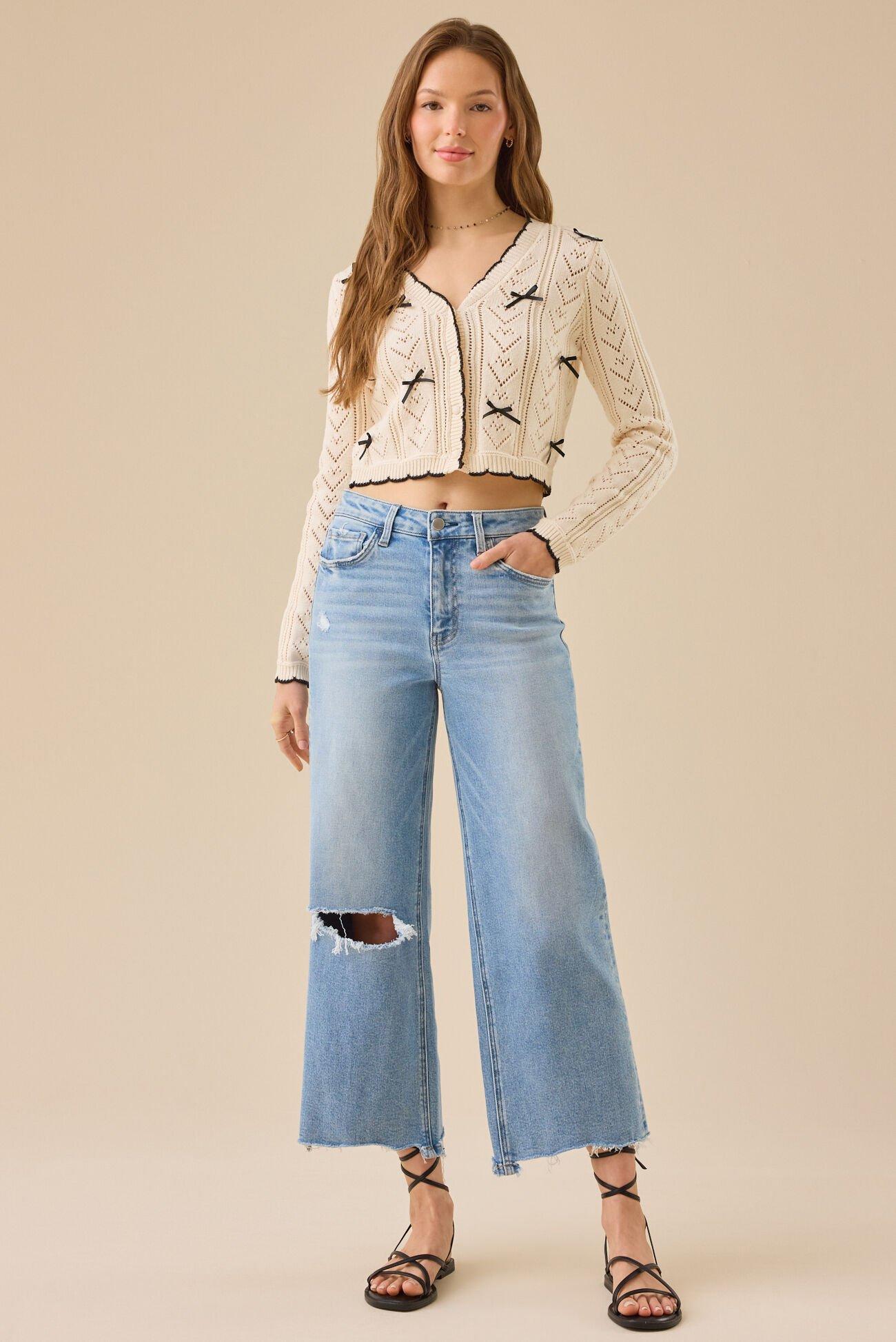 Cece Delicate Bow Cardigan Product Image