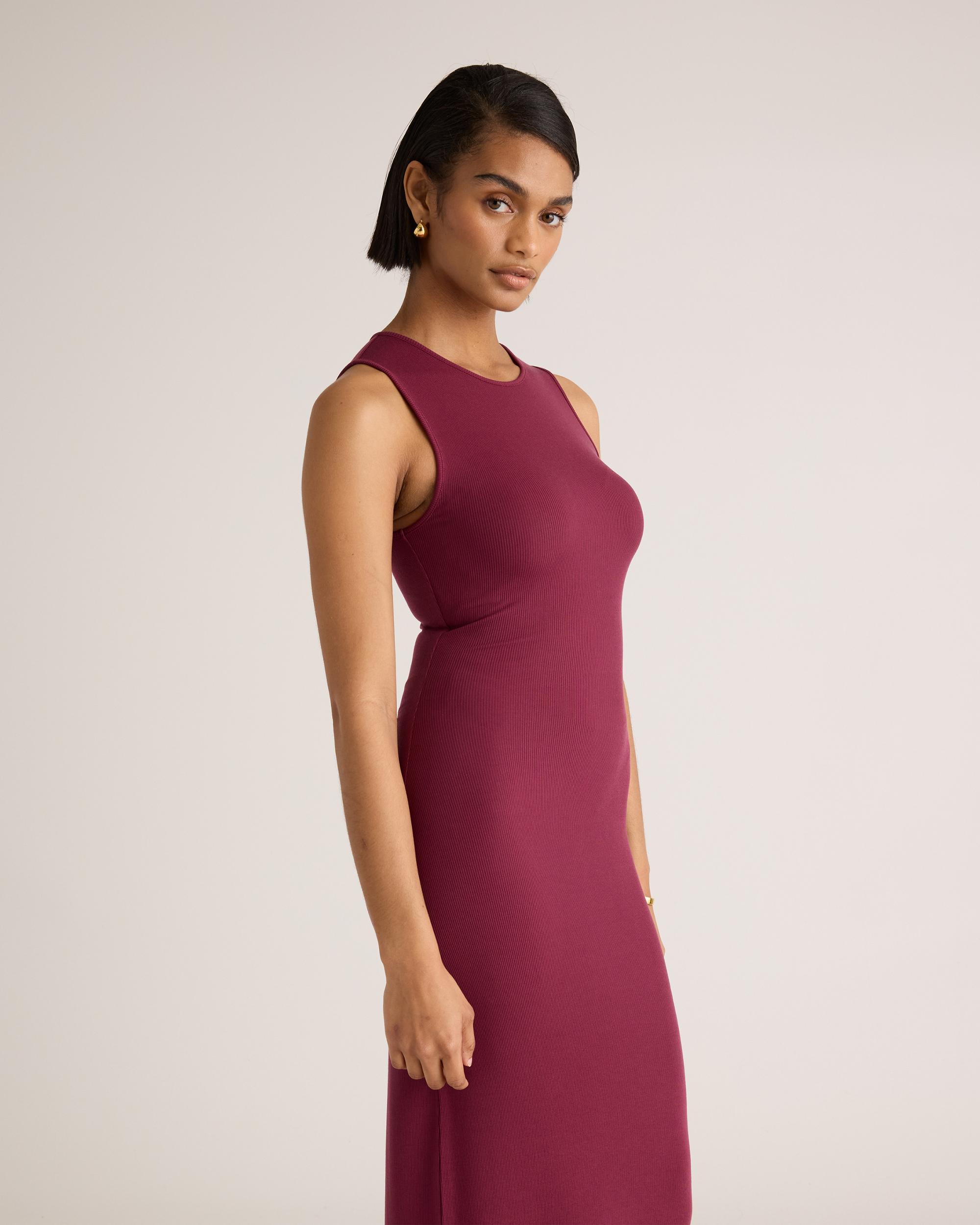Quince | Women's Tencel Rib Knit Tank Top Midi Dress Product Image