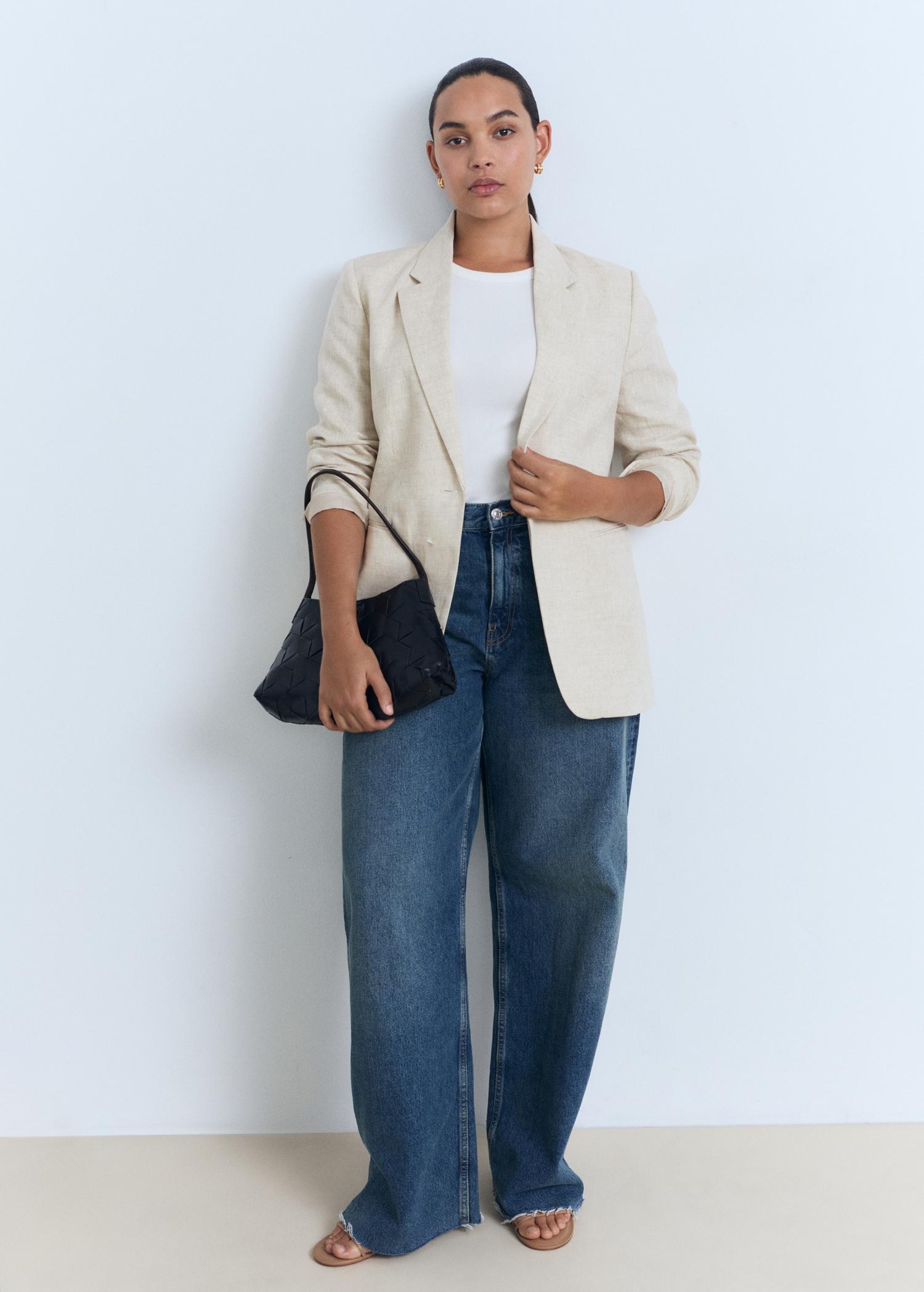 Linen suit blazer - Women | MANGO USA Product Image