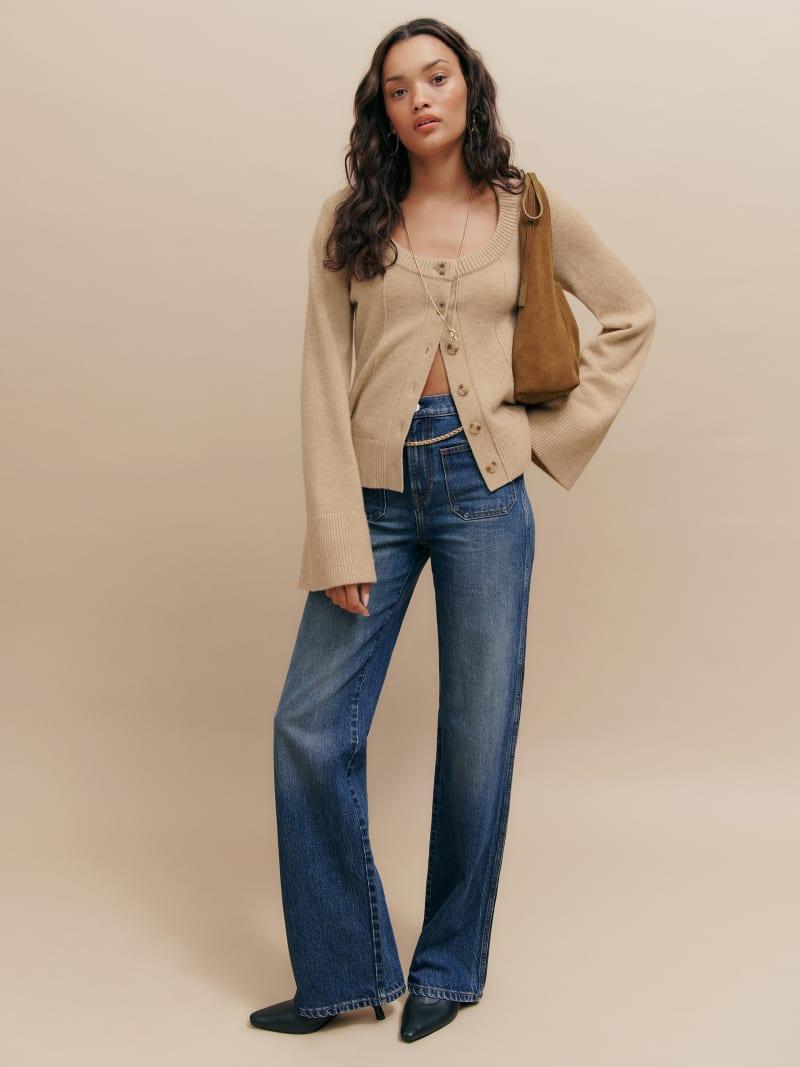 Alyssa High Rise Wide Leg Long Jeans Product Image
