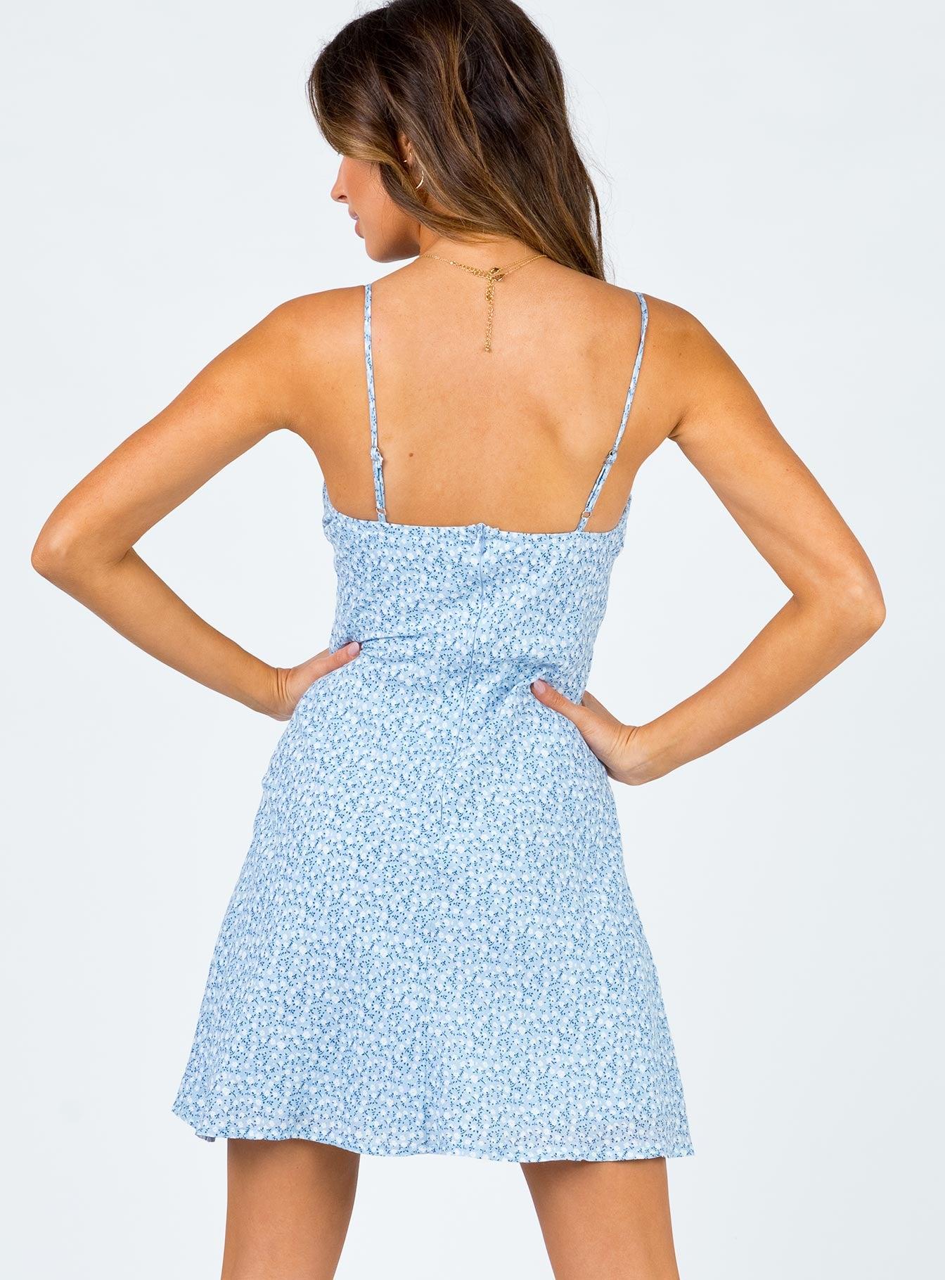 Elvia Mini Dress Blue Product Image