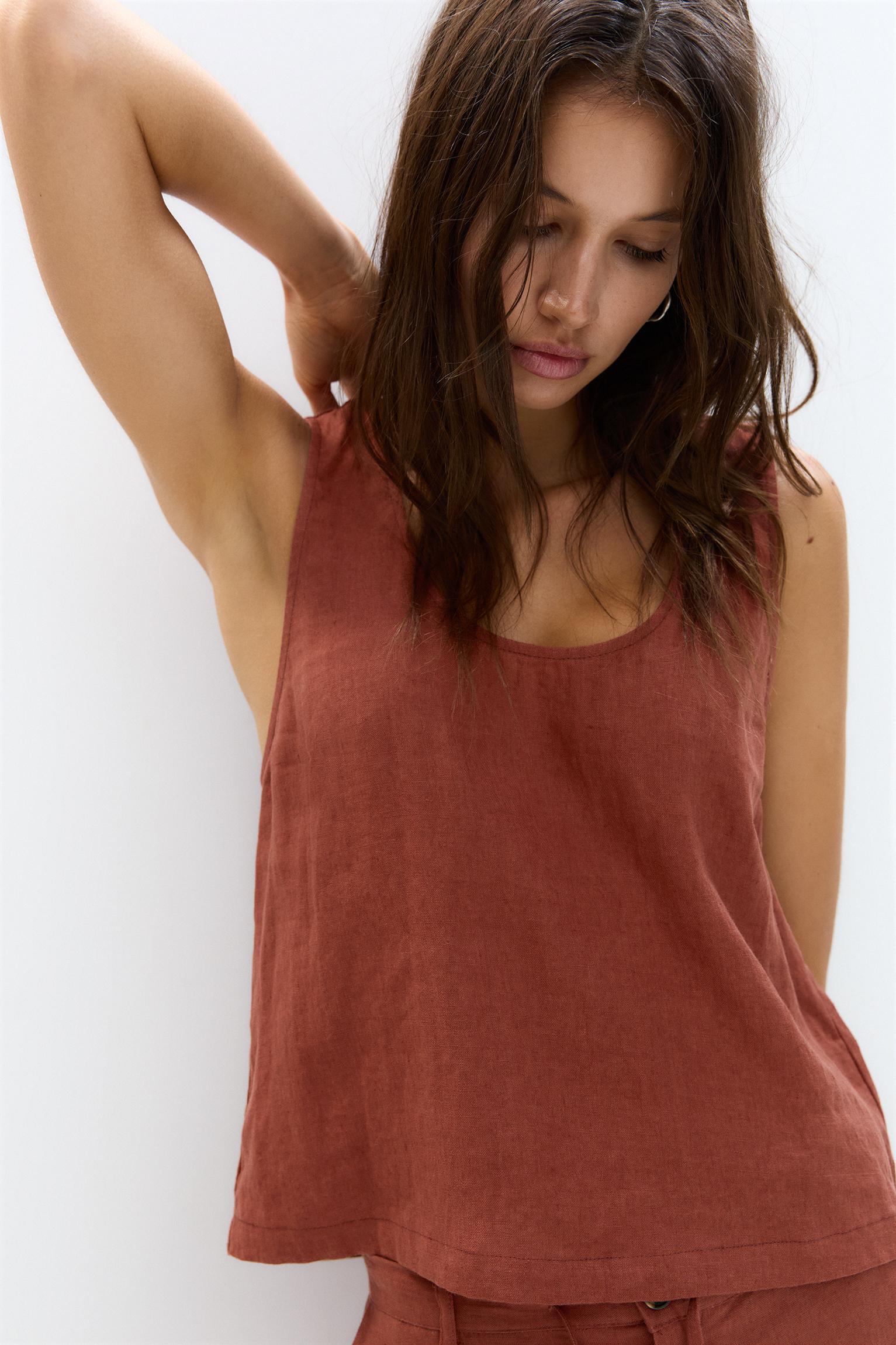 Flowing 100% linen top Product Image