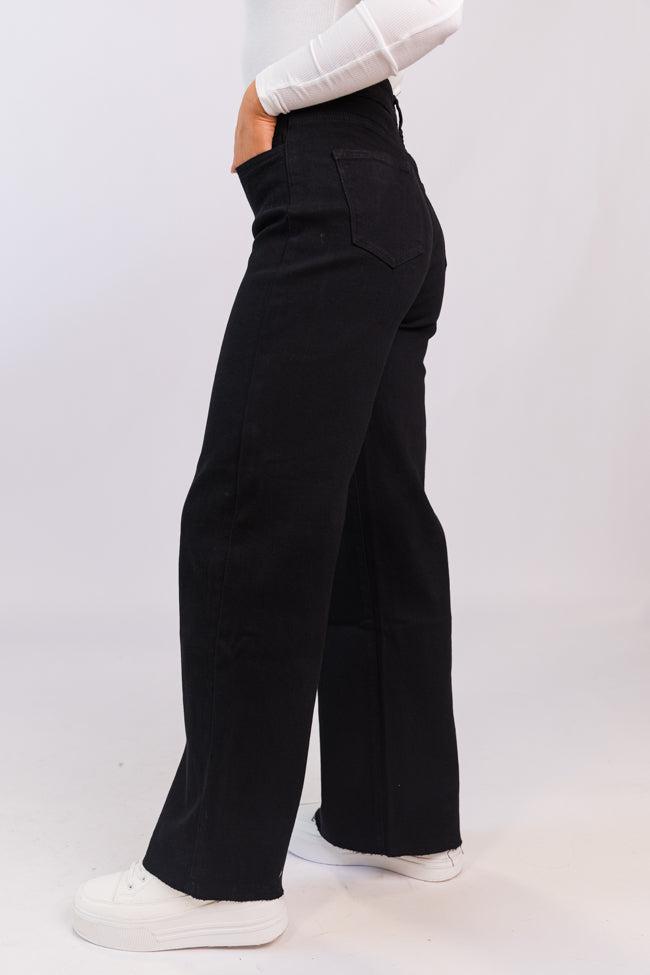 Kelsea Black Wash Wide Leg Jeans SALE Product Image