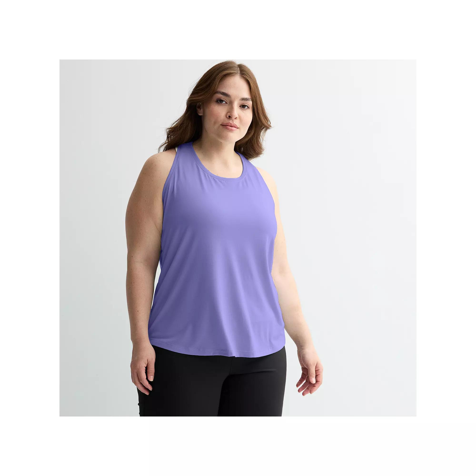 Plus Size Tek Gear® Racerback Tank Top, Women's, Size: 1XL, Peyton Purple Product Image