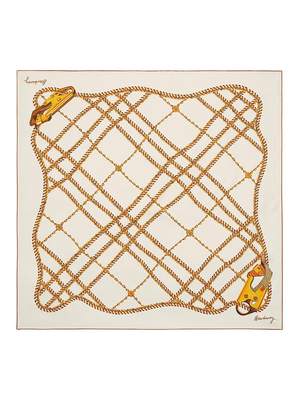 Womens Chain Check Silk Scarf Product Image
