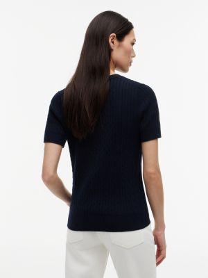Short-Sleeve Cable Knit Sweater Product Image