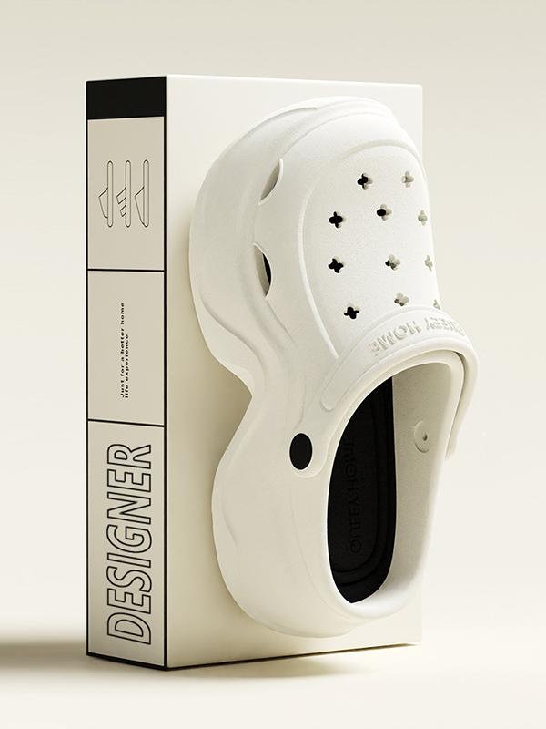 Hollow Round Cut Crocs Platform Shoes Sandals Product Image