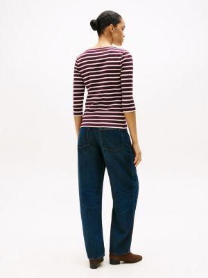 Boatneck 3/4 Sleeve Slim Fit T-Shirt Product Image