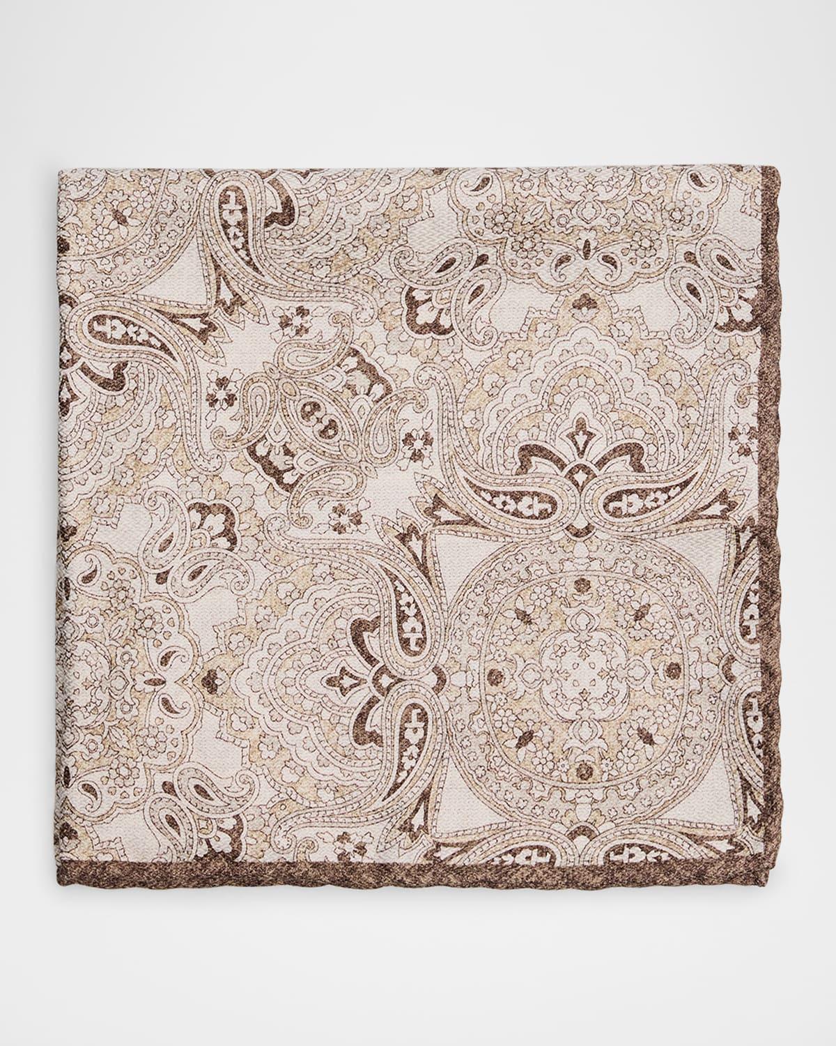 Mens Silk Paisley Pocket Square Product Image