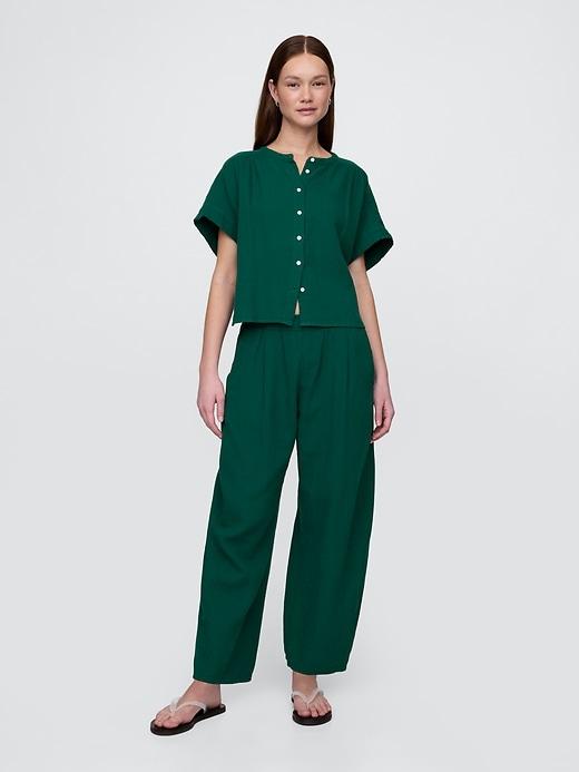 Cotton Gauze Easy Barrel Pants Product Image