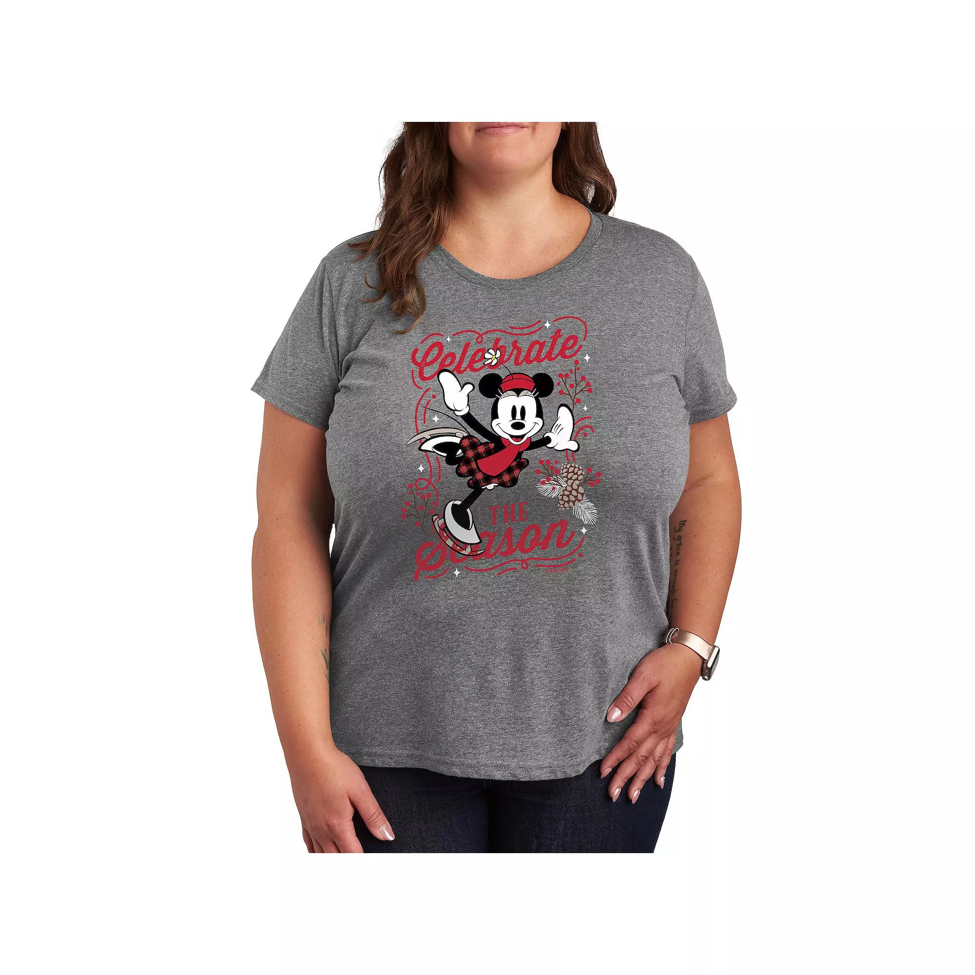 Disney's Minnie Mouse Plus Celebrate The Season Graphic Tee, Women's,  Product Image