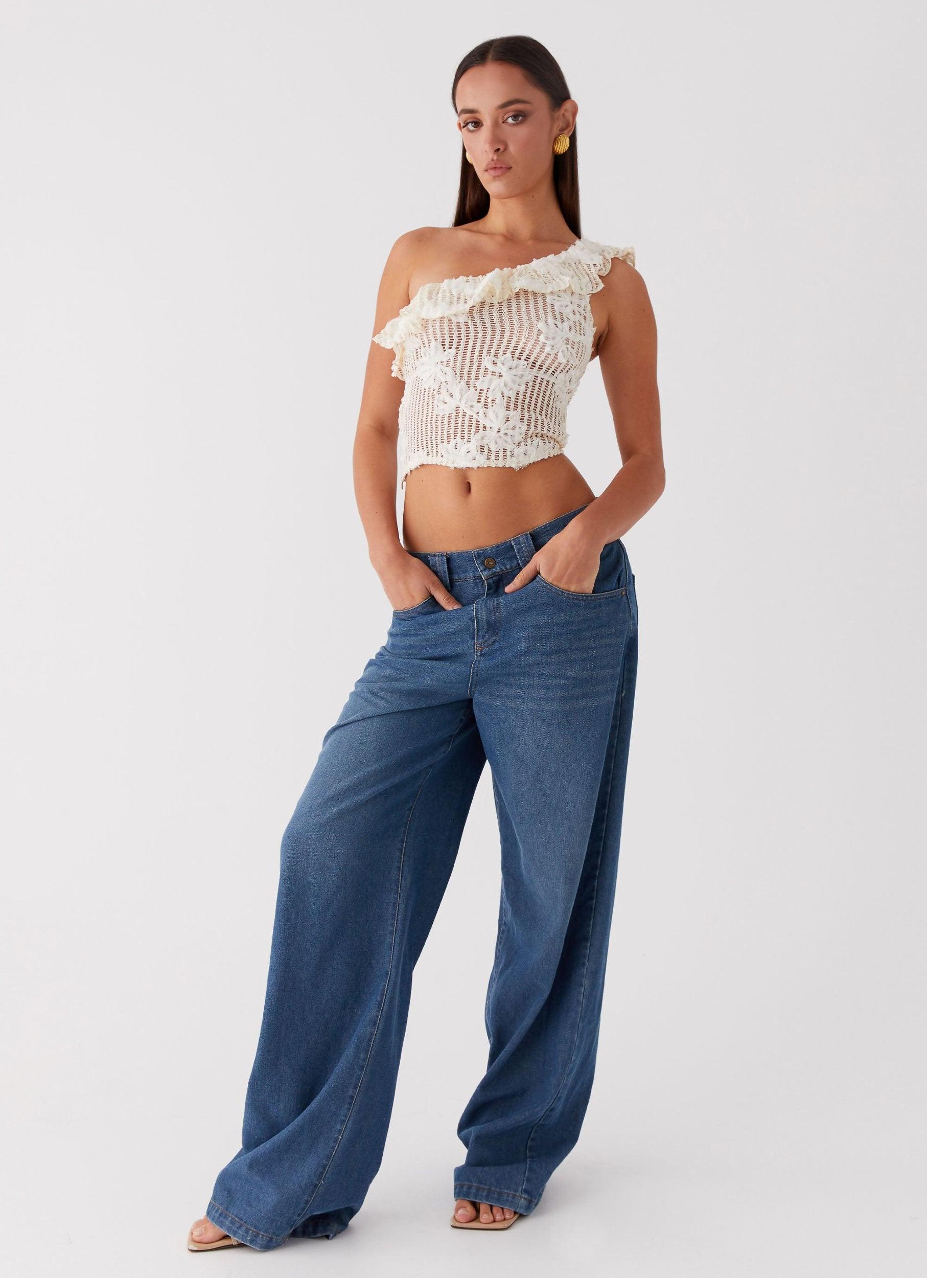 Juilette One Shoulder Top - Ivory Product Image