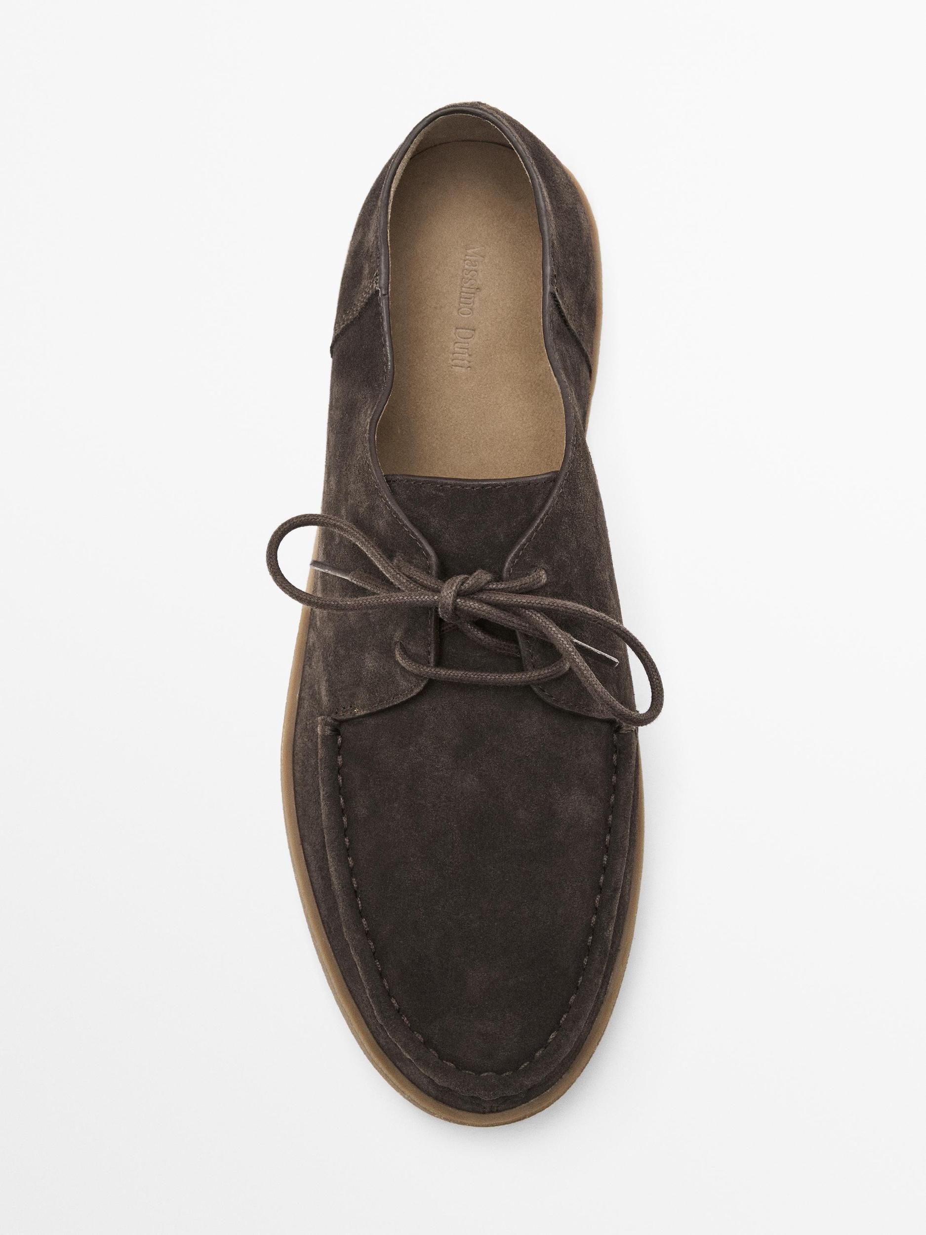 Moc toe split suede shoes Product Image