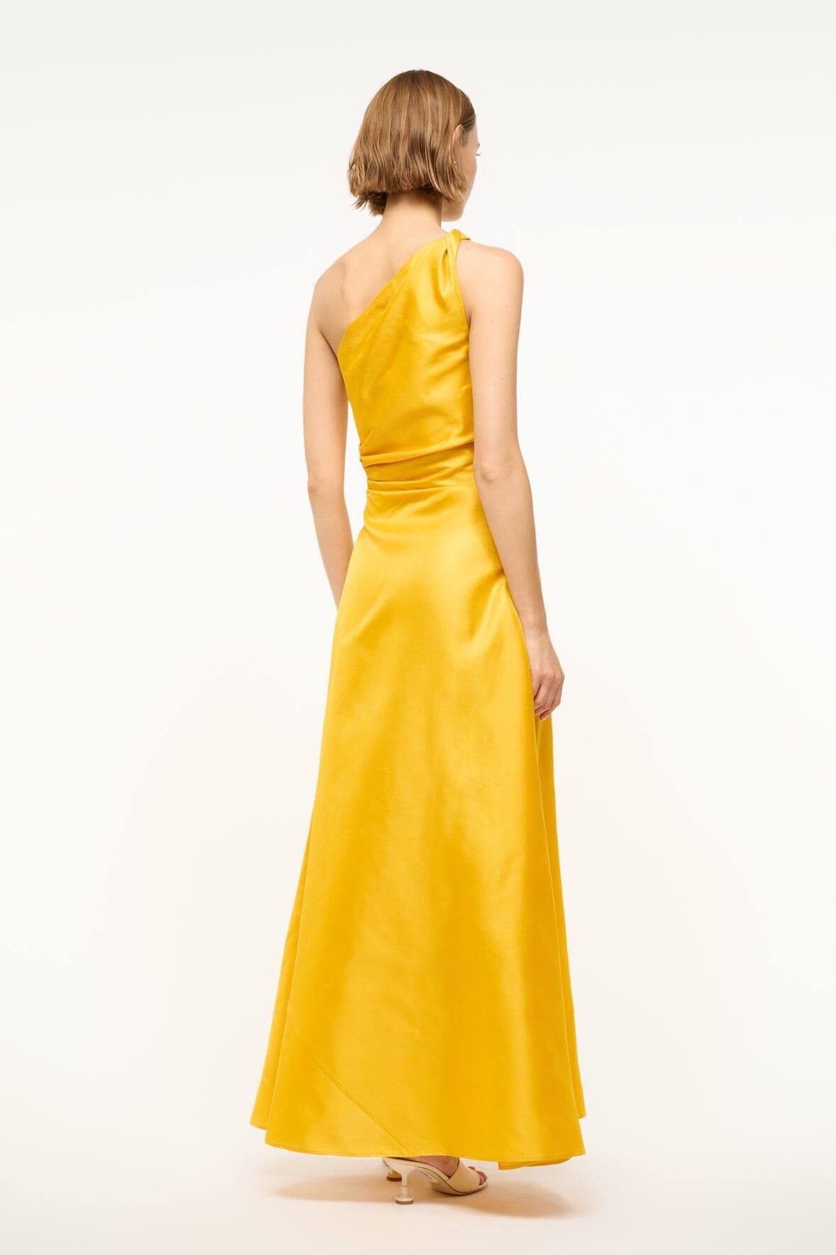 ESTE SILK DRESS | SUNSET GOLD Product Image