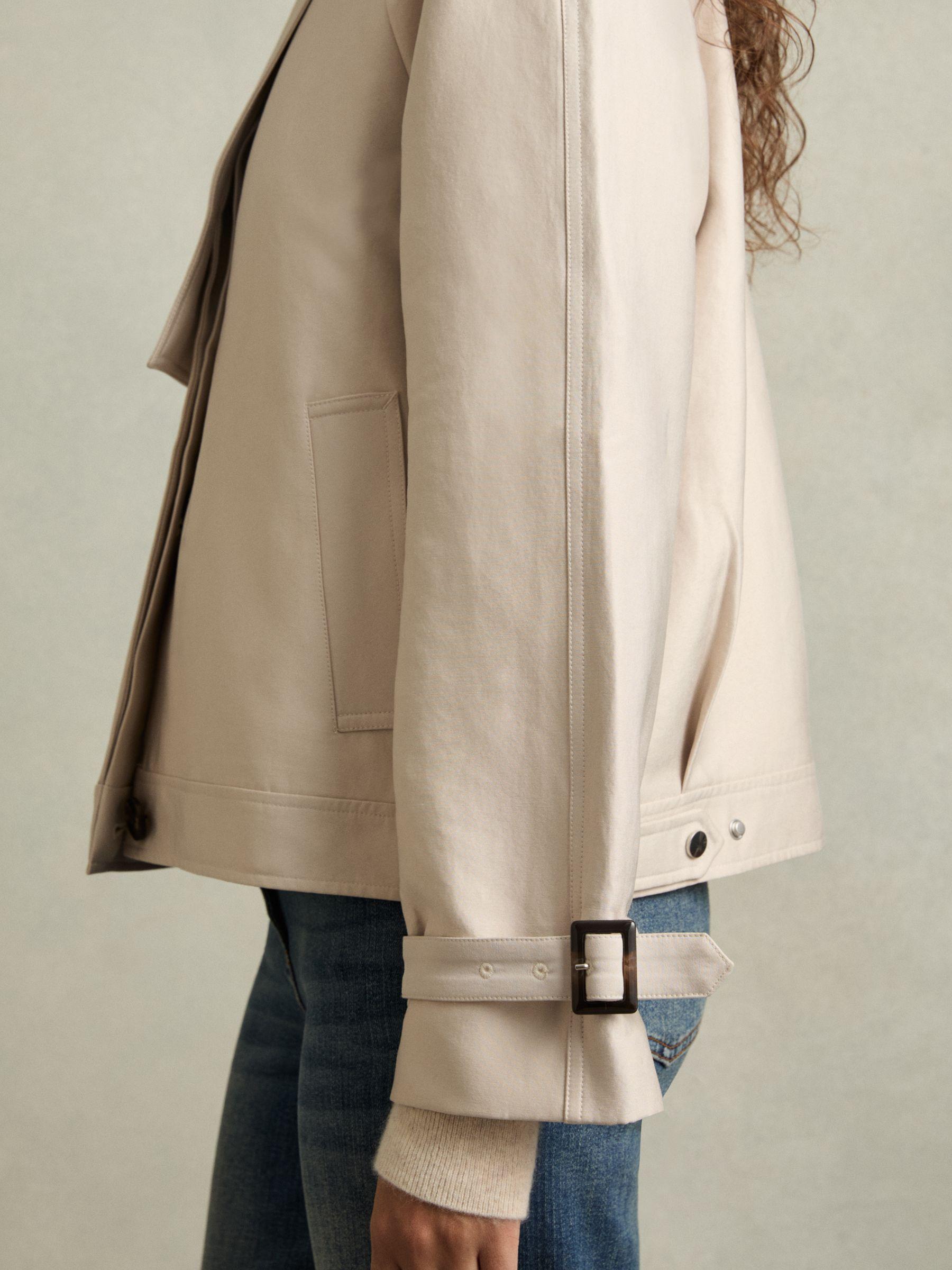 Short Trench Coat With Cotton in Neutral Product Image