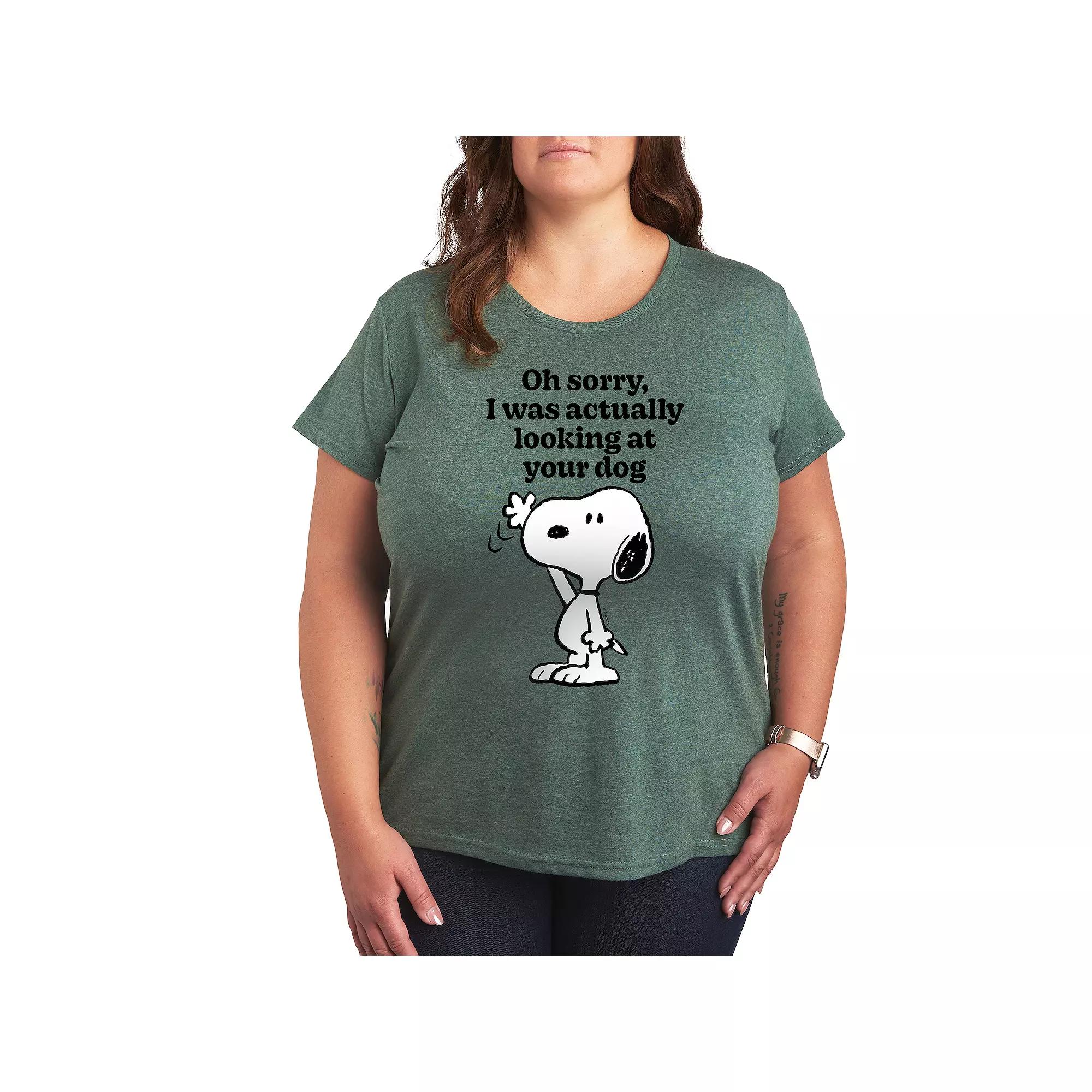 Plus Peanuts Snoopy Looking At Your Dog Graphic Tee, Women's,  Product Image