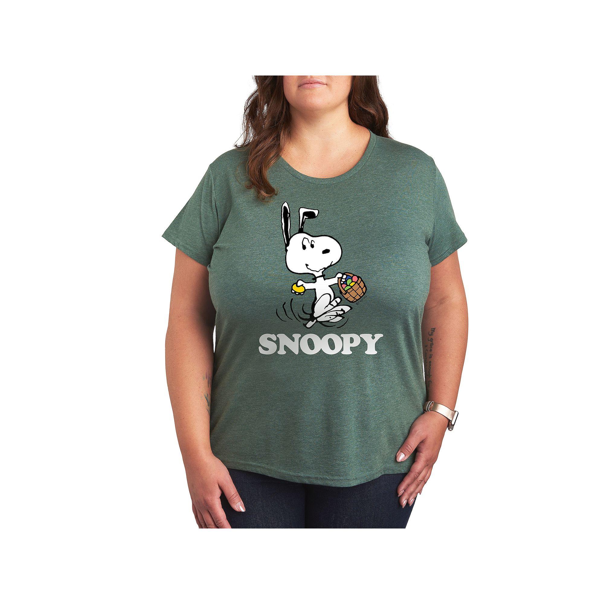 Plus Peanuts Snoopy Basket Graphic Tee, Women's,  Product Image