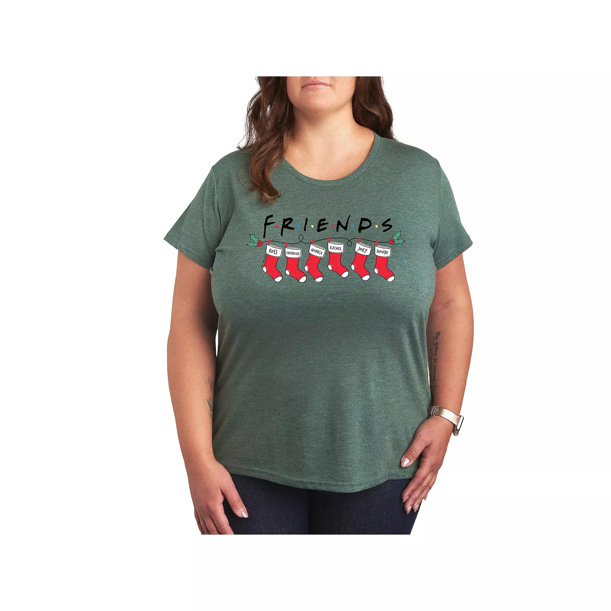 Plus Friends Christmas Stockings Graphic Tee, Women's,  Product Image