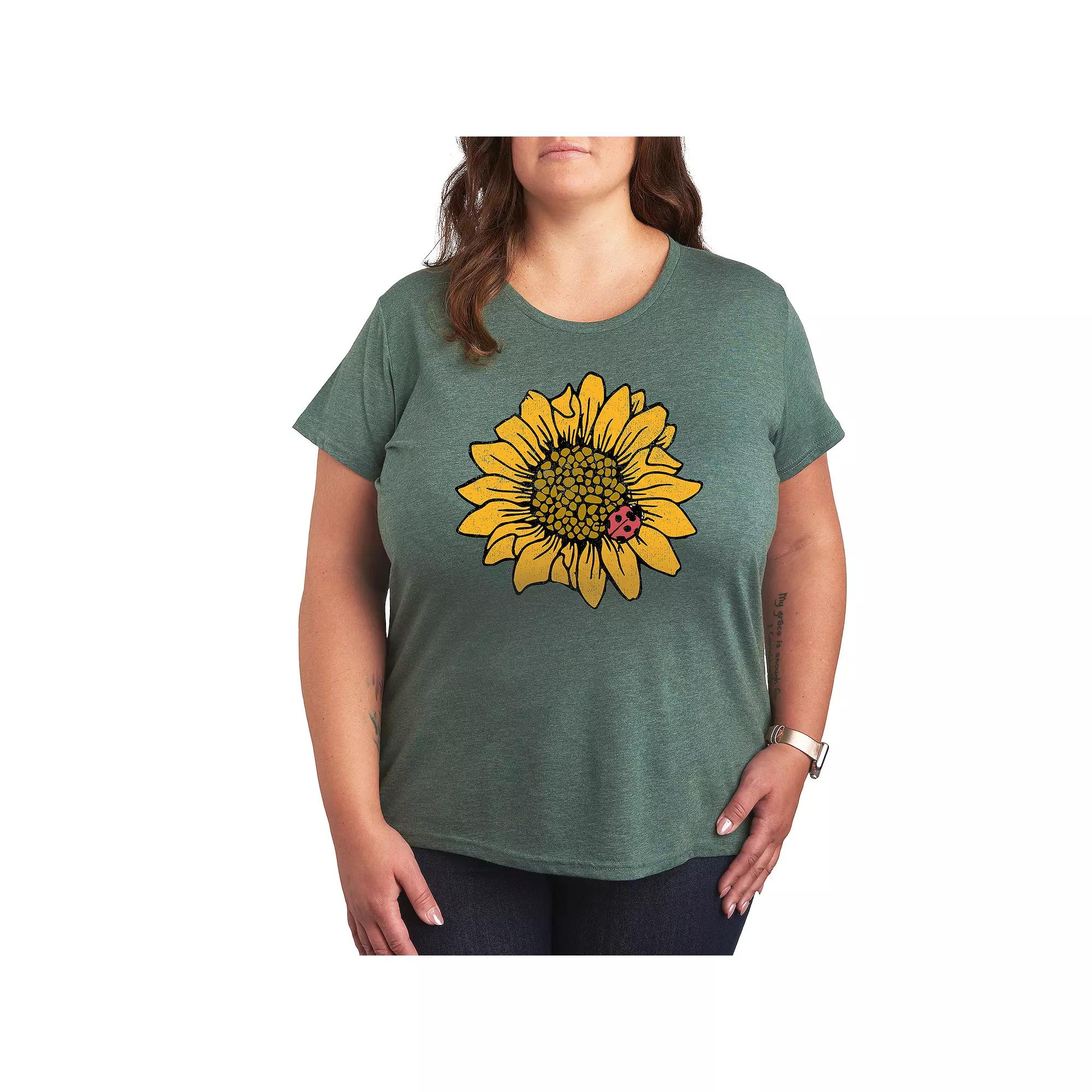 Plus Sunflower Ladybug Graphic Tee, Women's,  Product Image