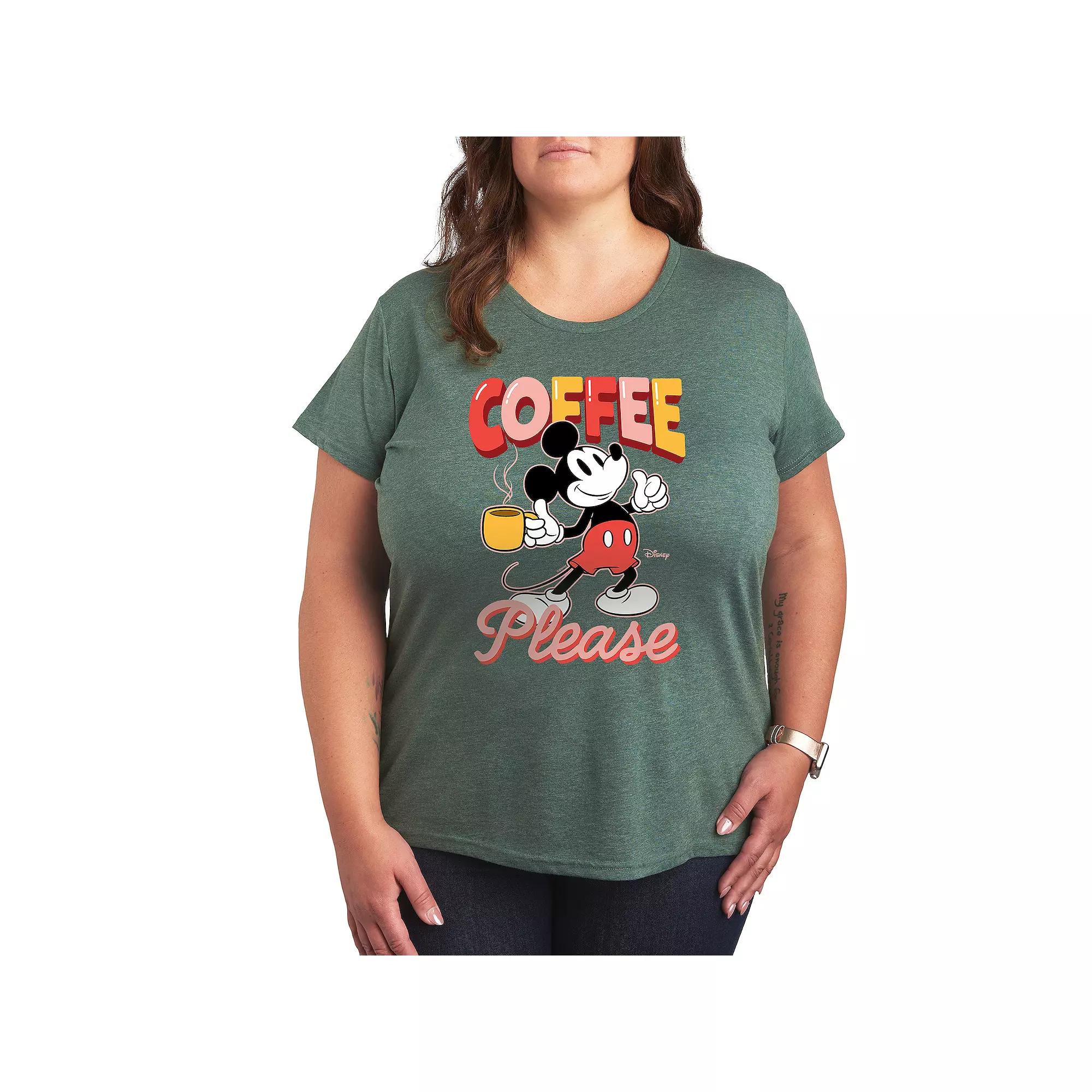 Disney's Mickey Mouse Plus Coffee Please Graphic Tee, Women's,  Product Image