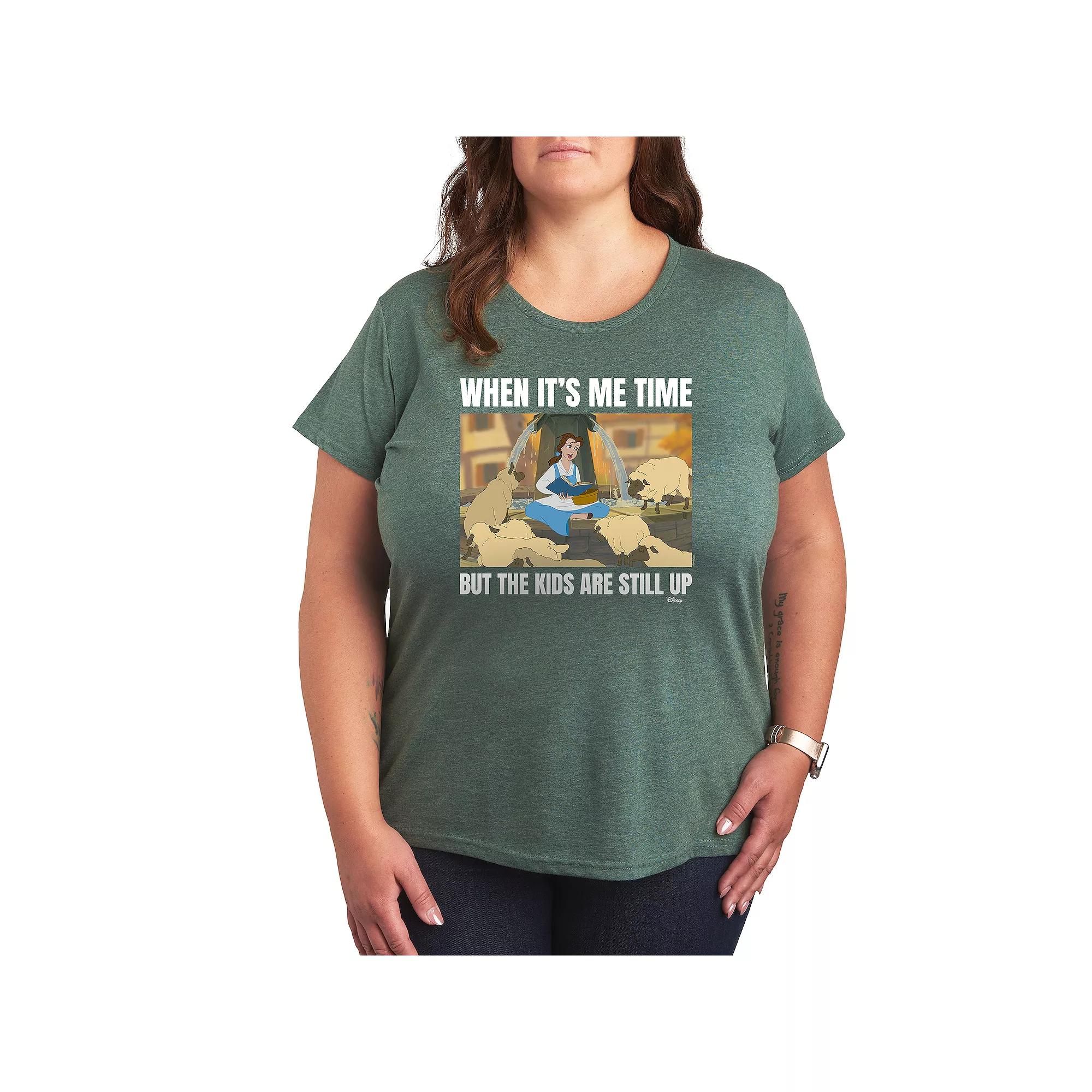 Disney Princess Belle Plus Me Time Meme Graphic Tee, Women's,  Product Image